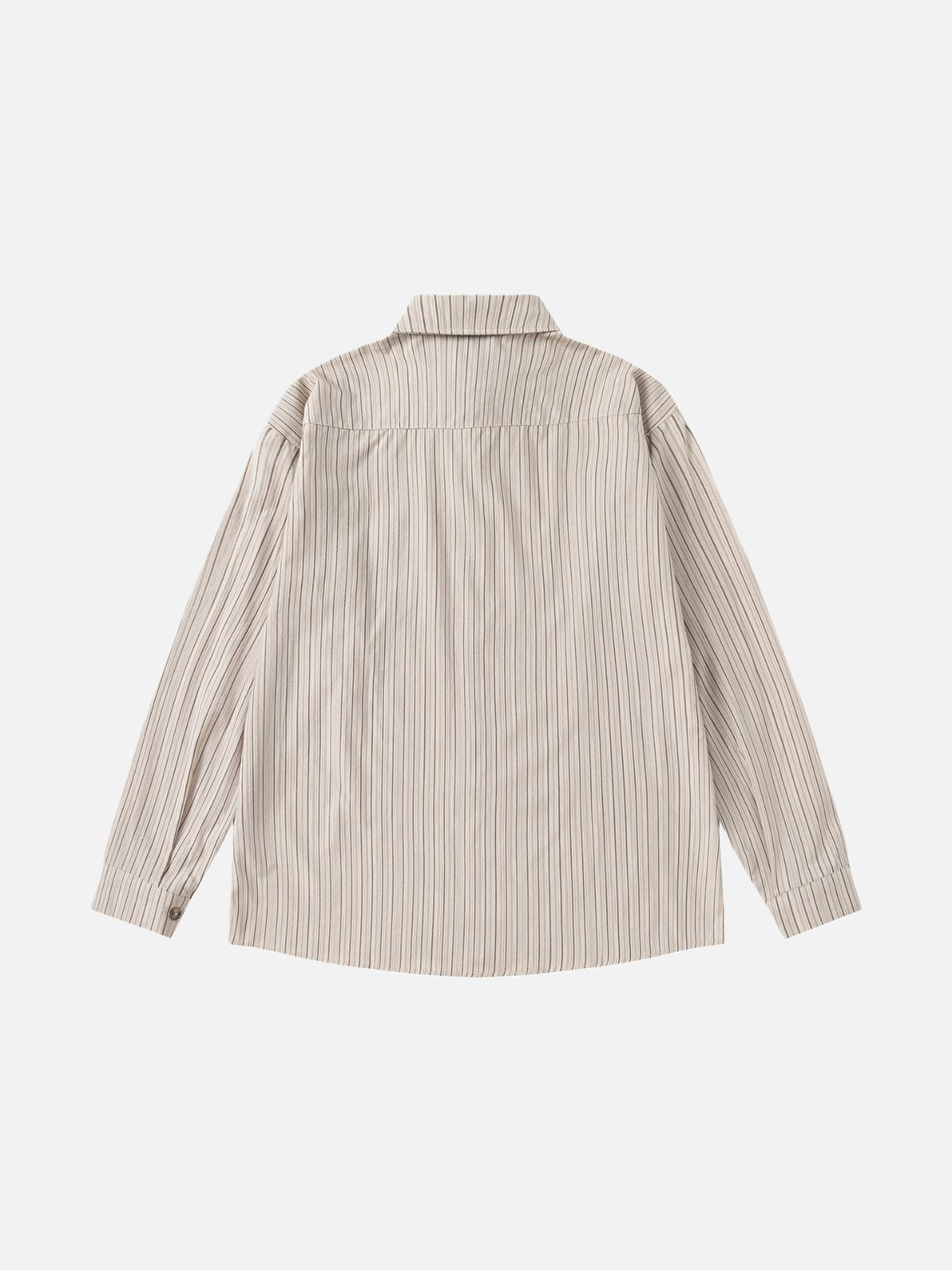 Haaura Stripe Collar & Tie Long Sleeve Shirt