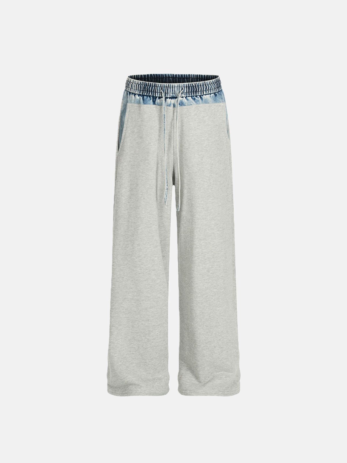 Haaura Denim Panel Baggy Sweatpants