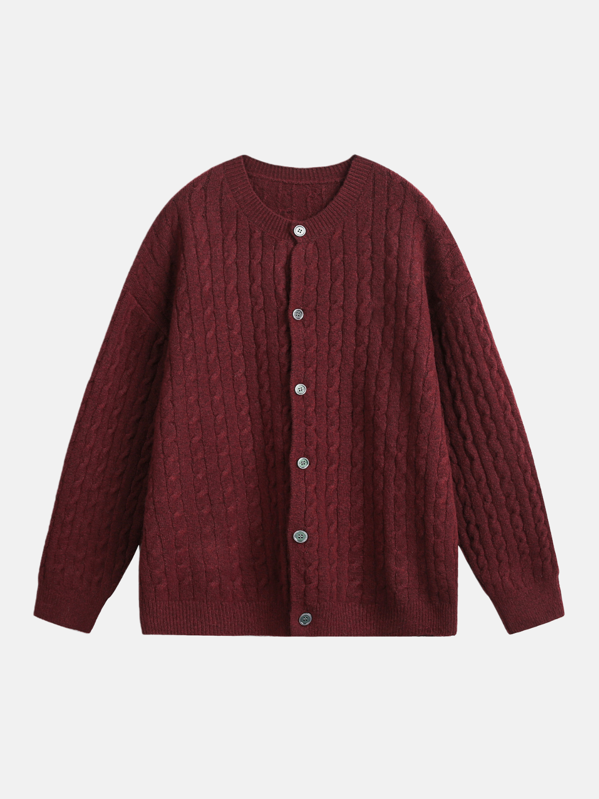Haaura Cable Knit Button-Front Cardigan