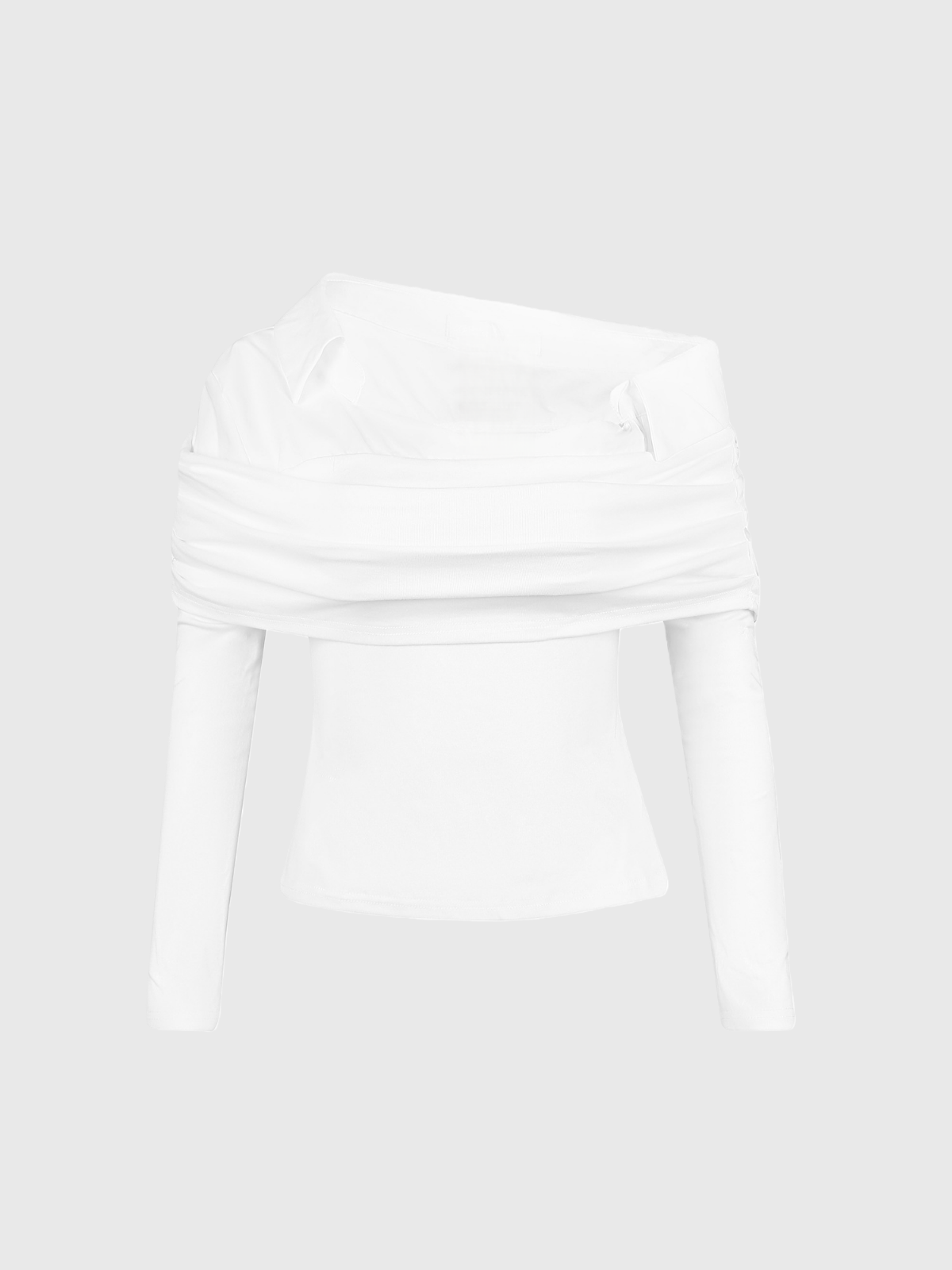 Haaura Off Shoulder Color Block Long Sleeve Top