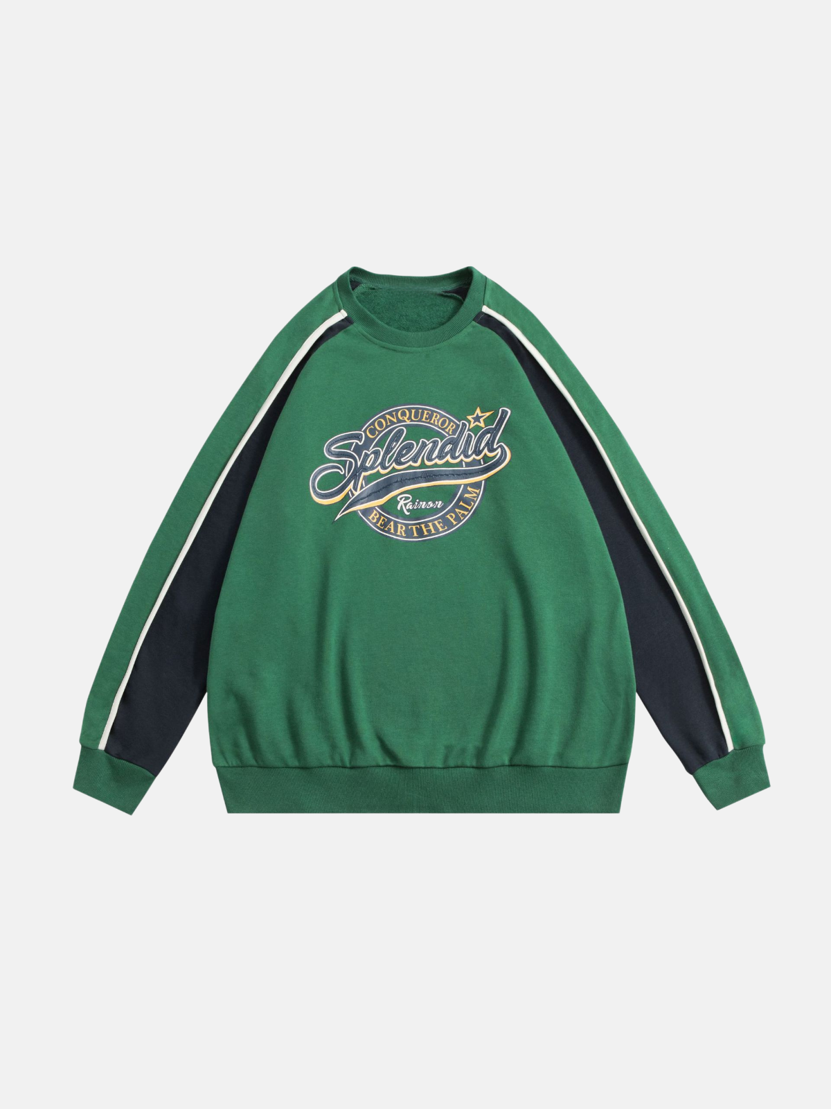 Haaura Colorblock & Slogan Graphic Sweatshirt