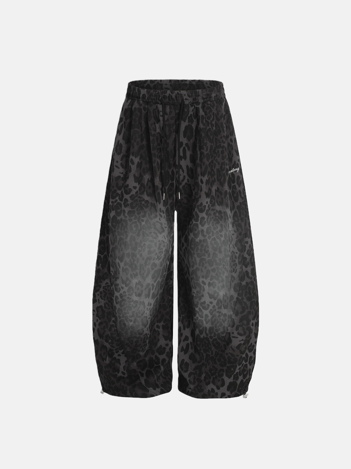 Haaura Leopard Satin Kordelzug Super Baggy Pants 