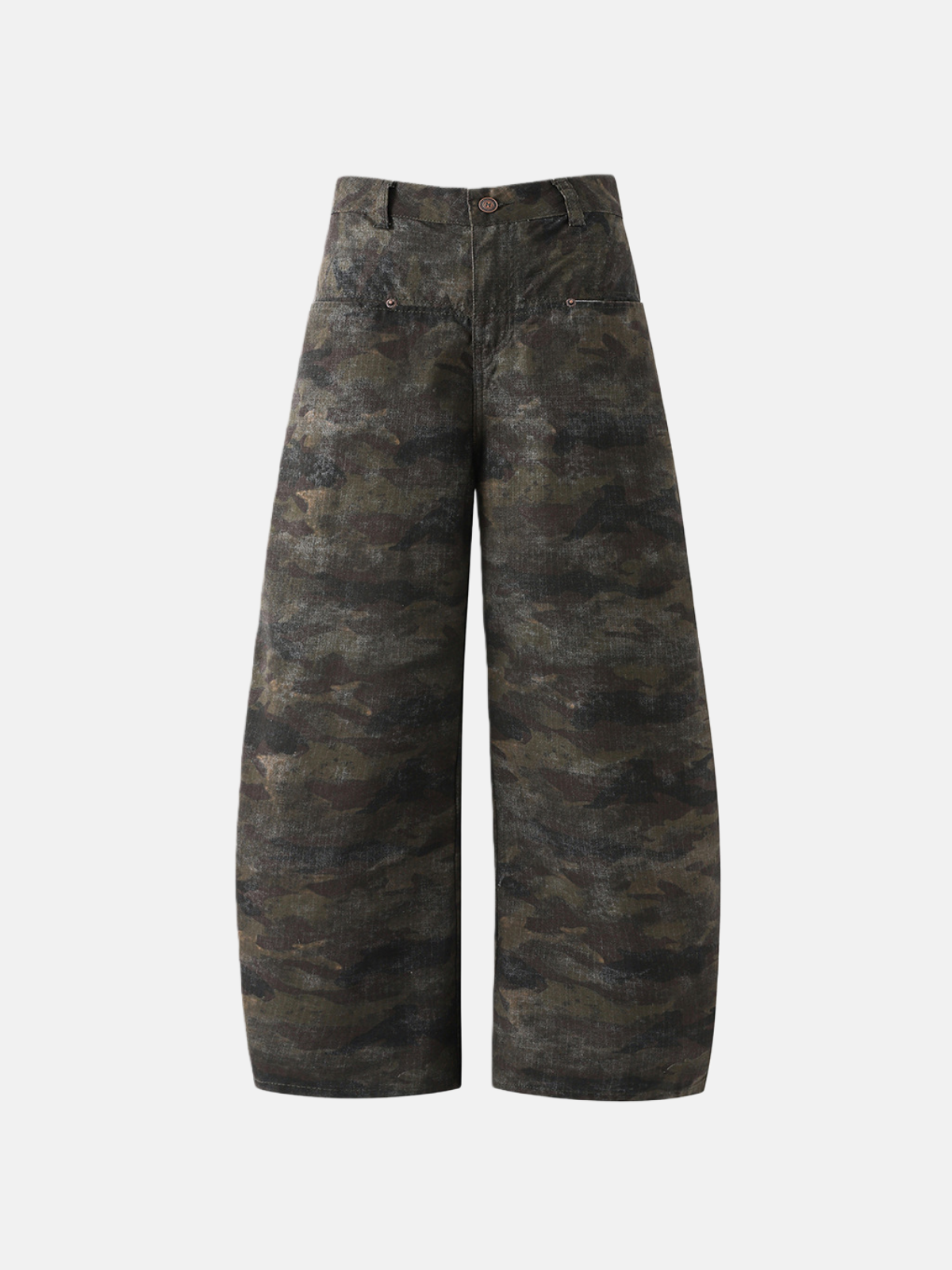 Haaura Camo Cargo Rivet Super Baggy Pants
