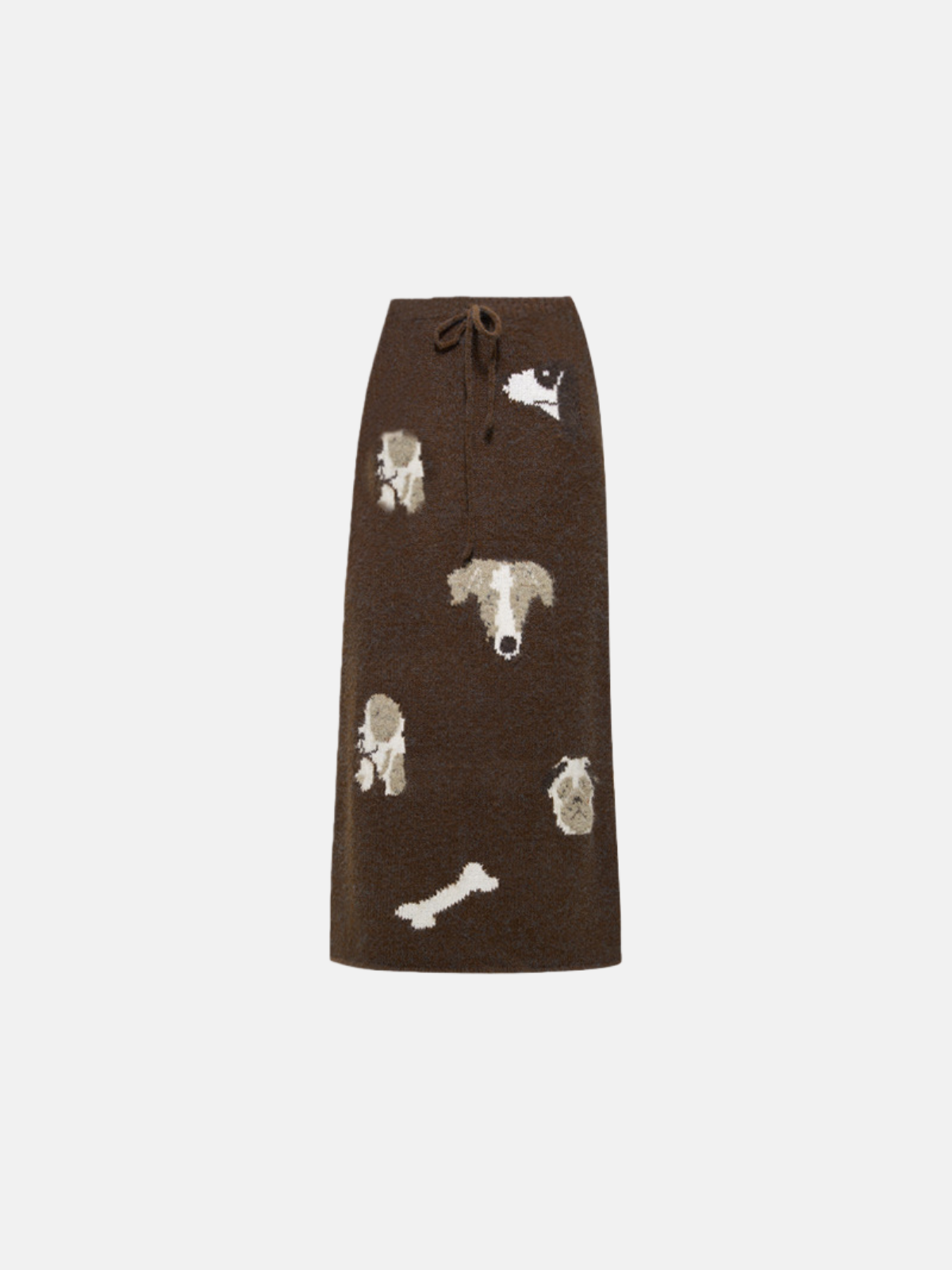 Haaura Puppy Bone Drawstring Knit Skirt