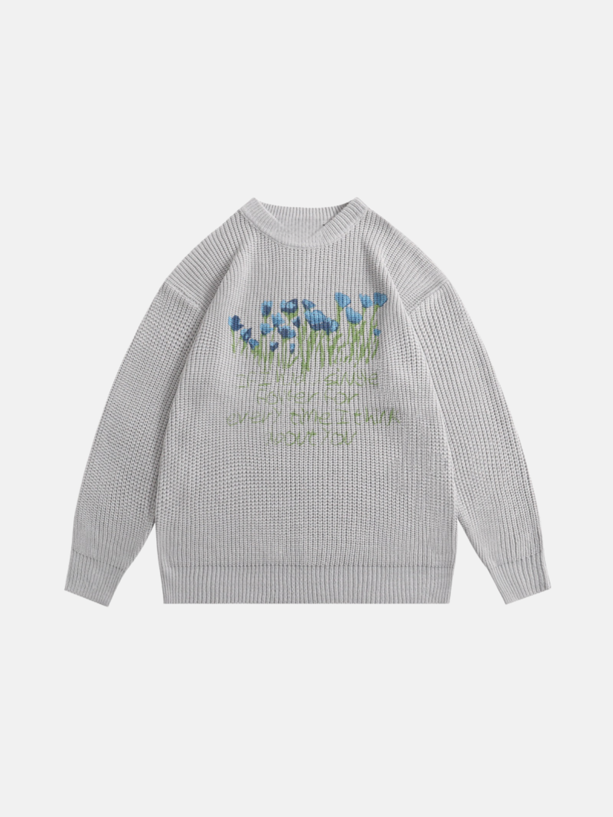 Haaura Floral & "Love Behind The Sword" Embroidered Knit Sweater