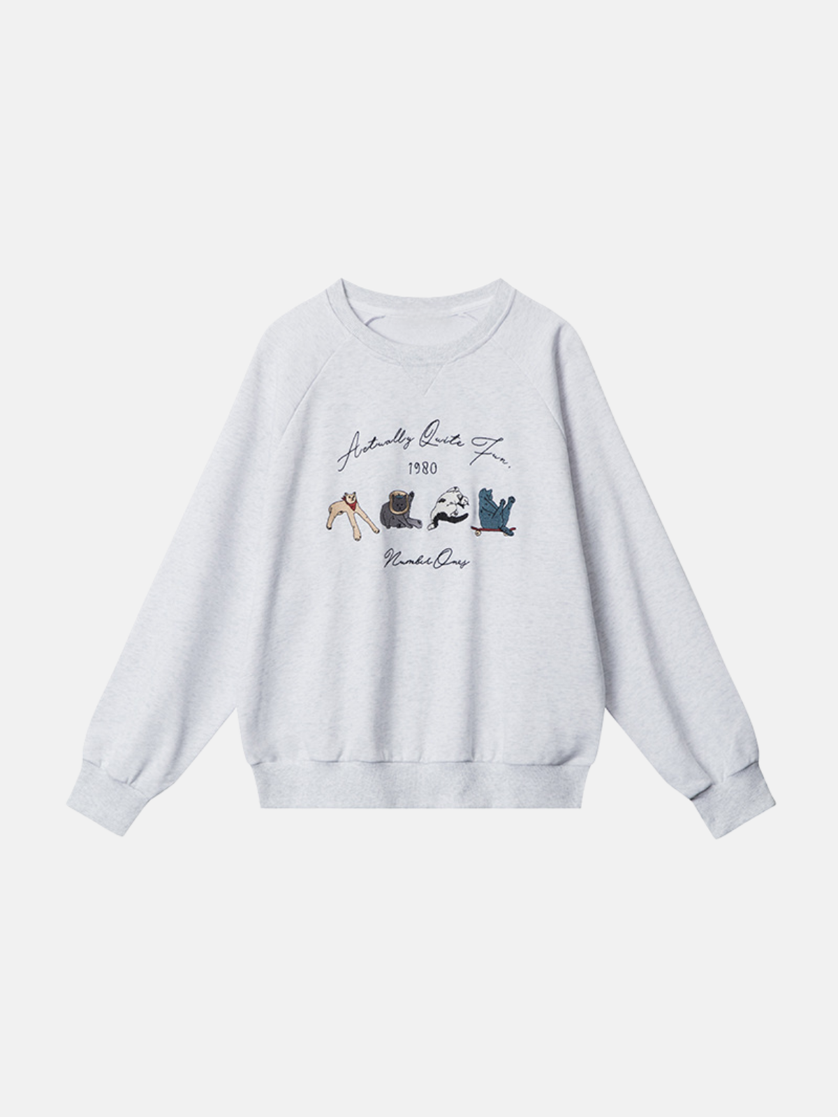 Haaura Cartoon Dogs on Skateboard Graphic Sweatshirt