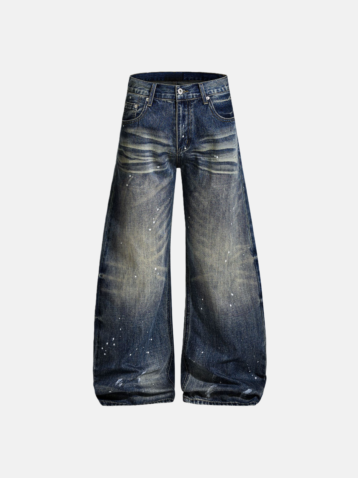 Jean super baggy Haaura à effet usé et éclaboussé 