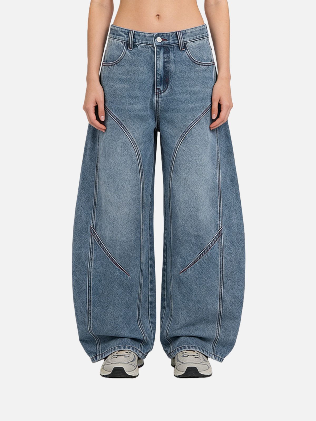 Haaura Vintage-Inspired Wide-Leg Carpenter Jeans