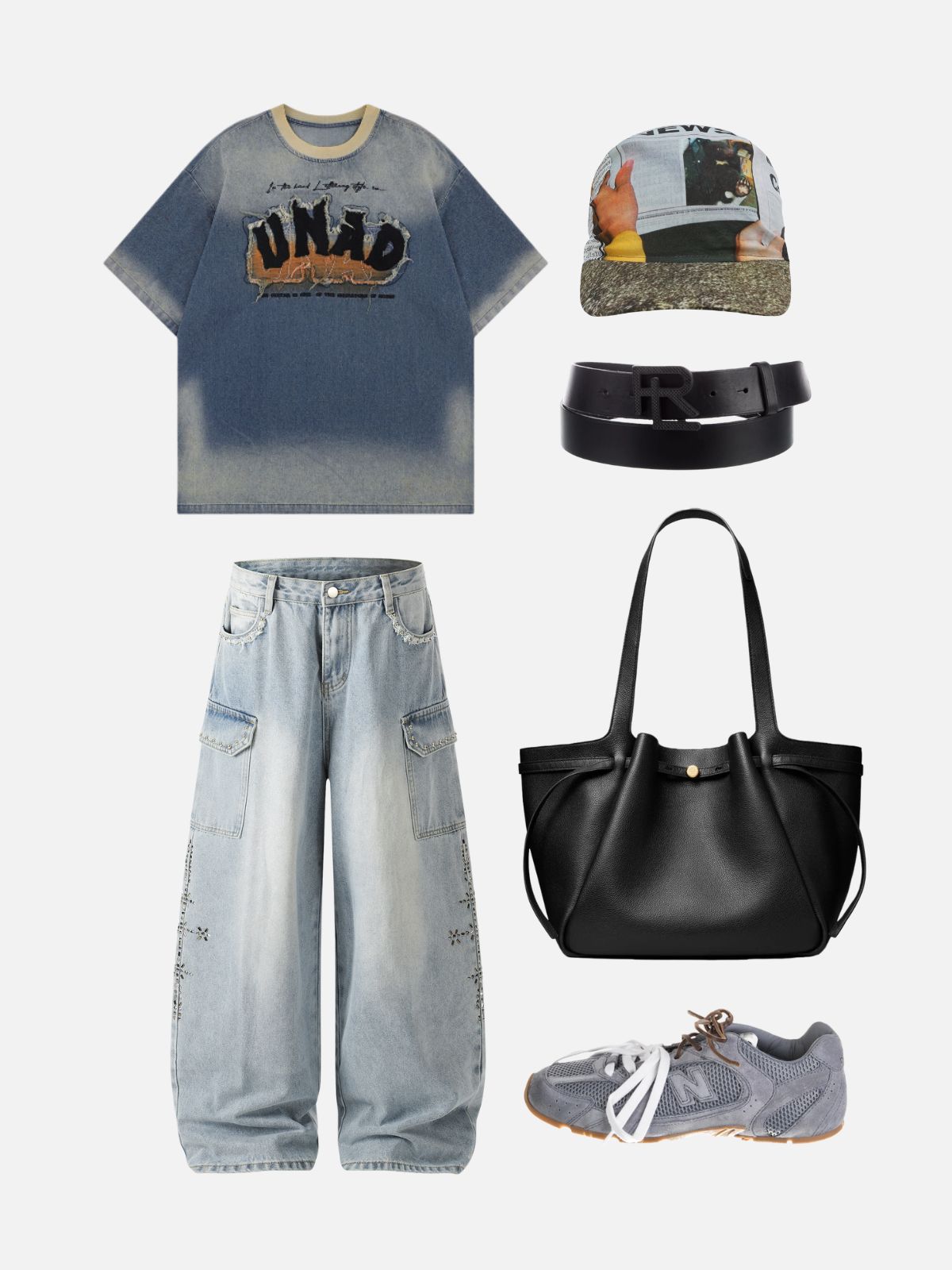 Haaura Studded Baggy Jeans
