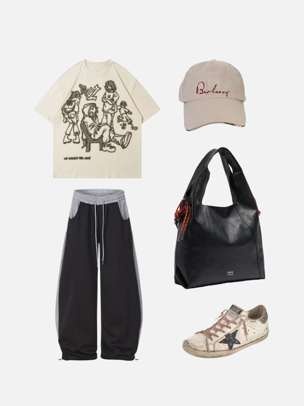 Haaura Panel Baggy Barrel Sweatpants