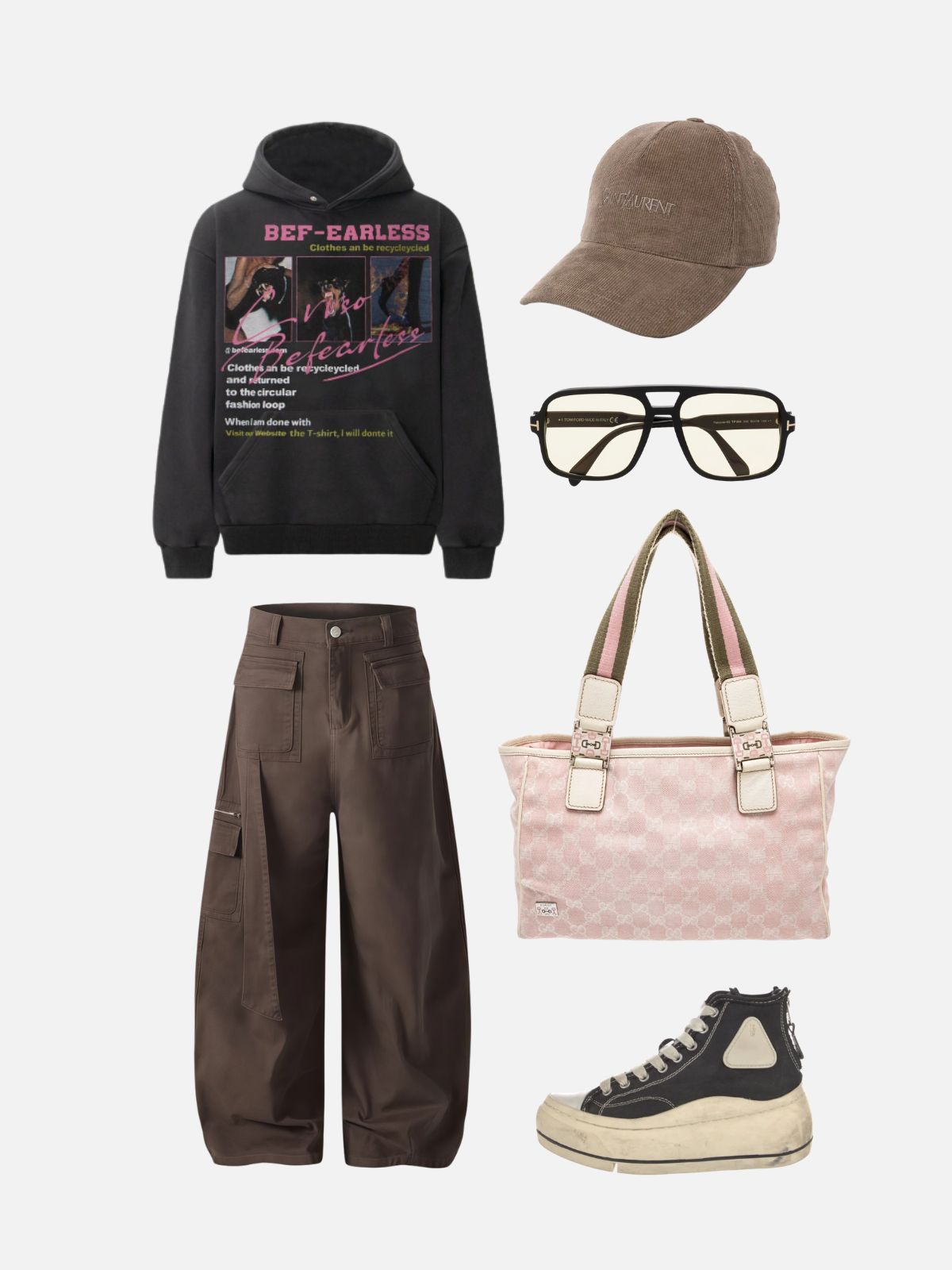 Haaura Utility Pocket Baggy Barrel Pants