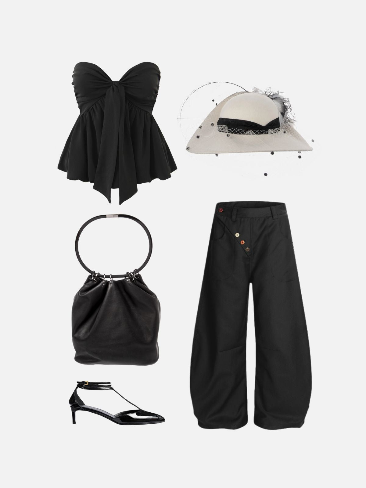 Haaura Bow Tie Front Ruffle Hem Corset Top