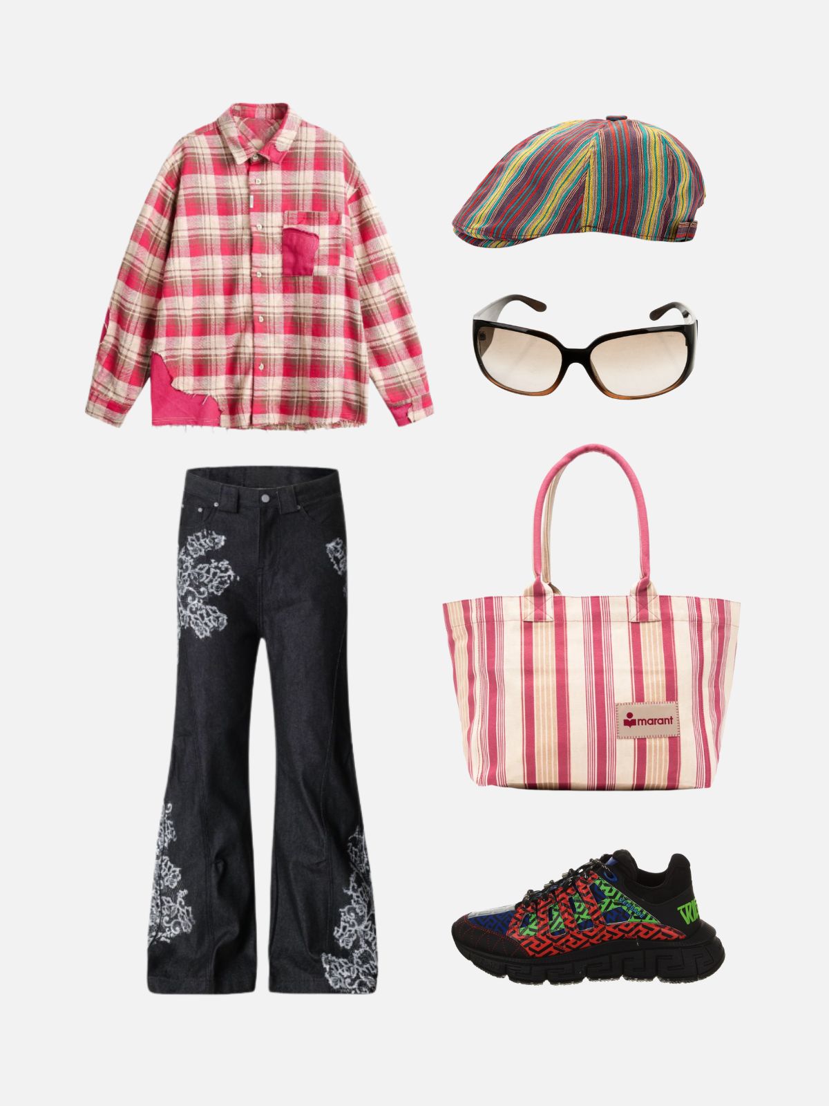 Striped Newsboy Cap