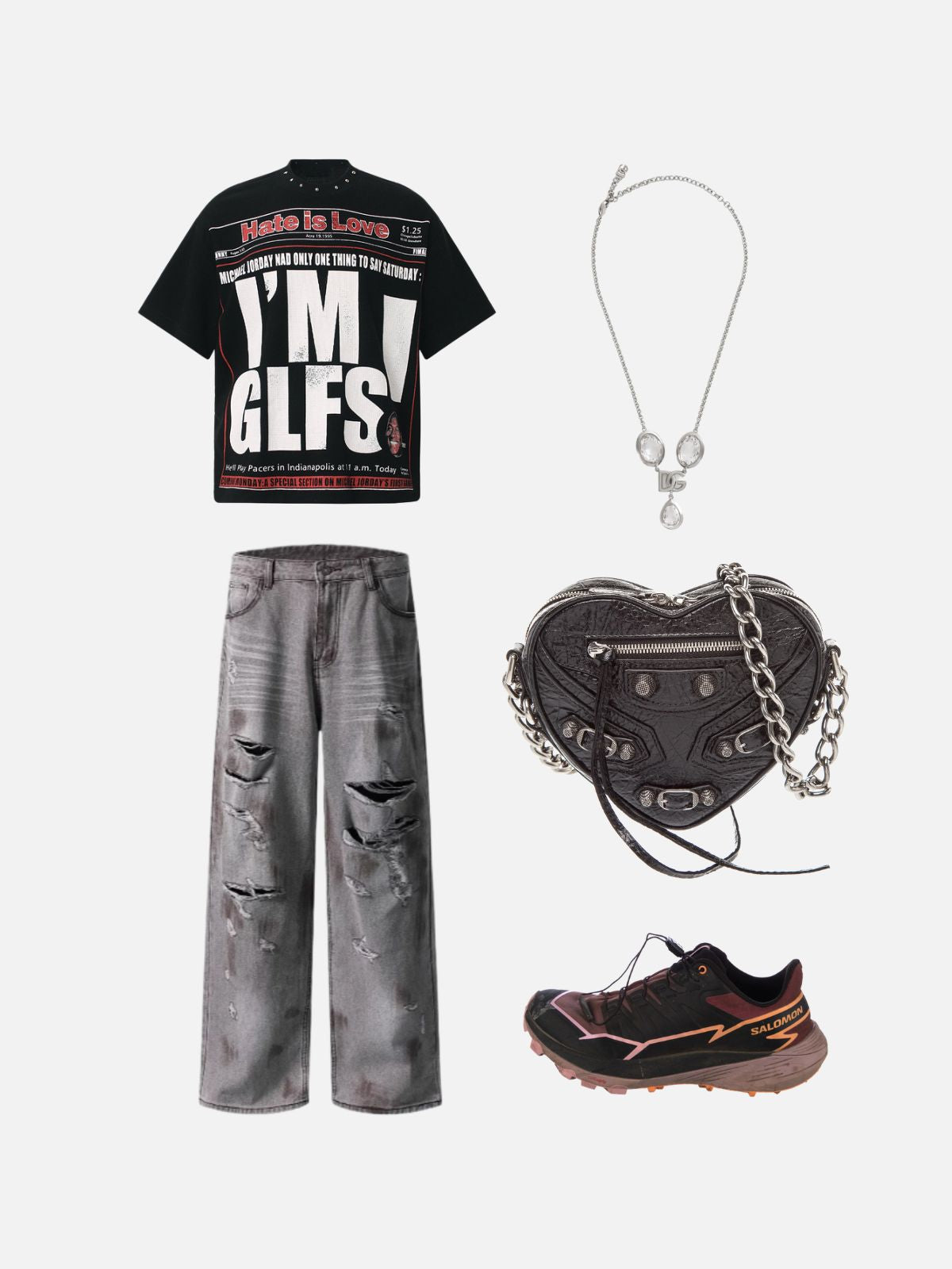 Haaura Studded Hate is Love Graphic Tee