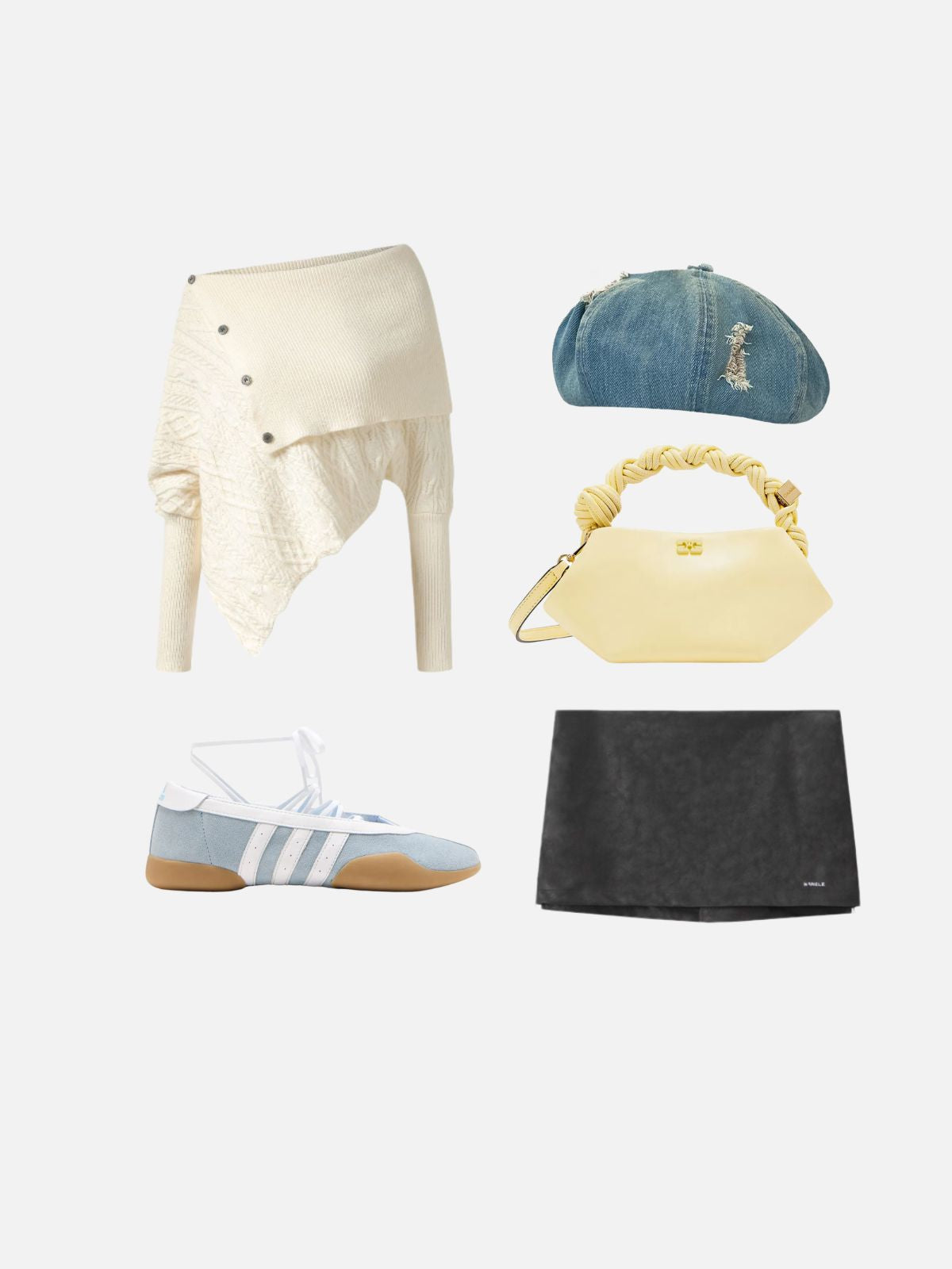 Distressed Denim Beret