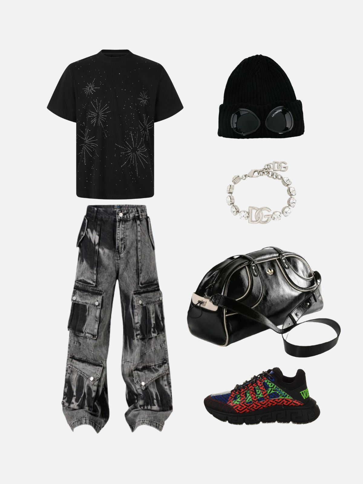 Haaura Rhinestone Firework Graphic Tee