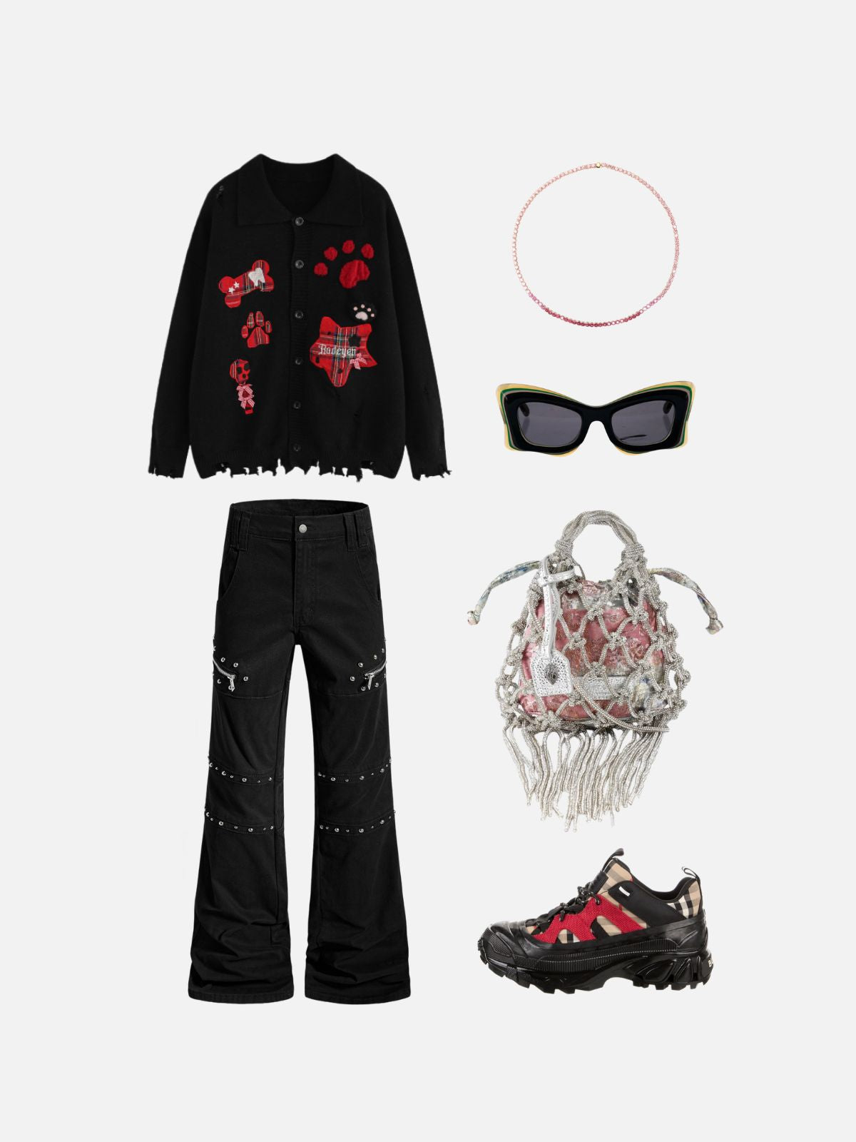 Haaura Studded Zip Bootcut Pants