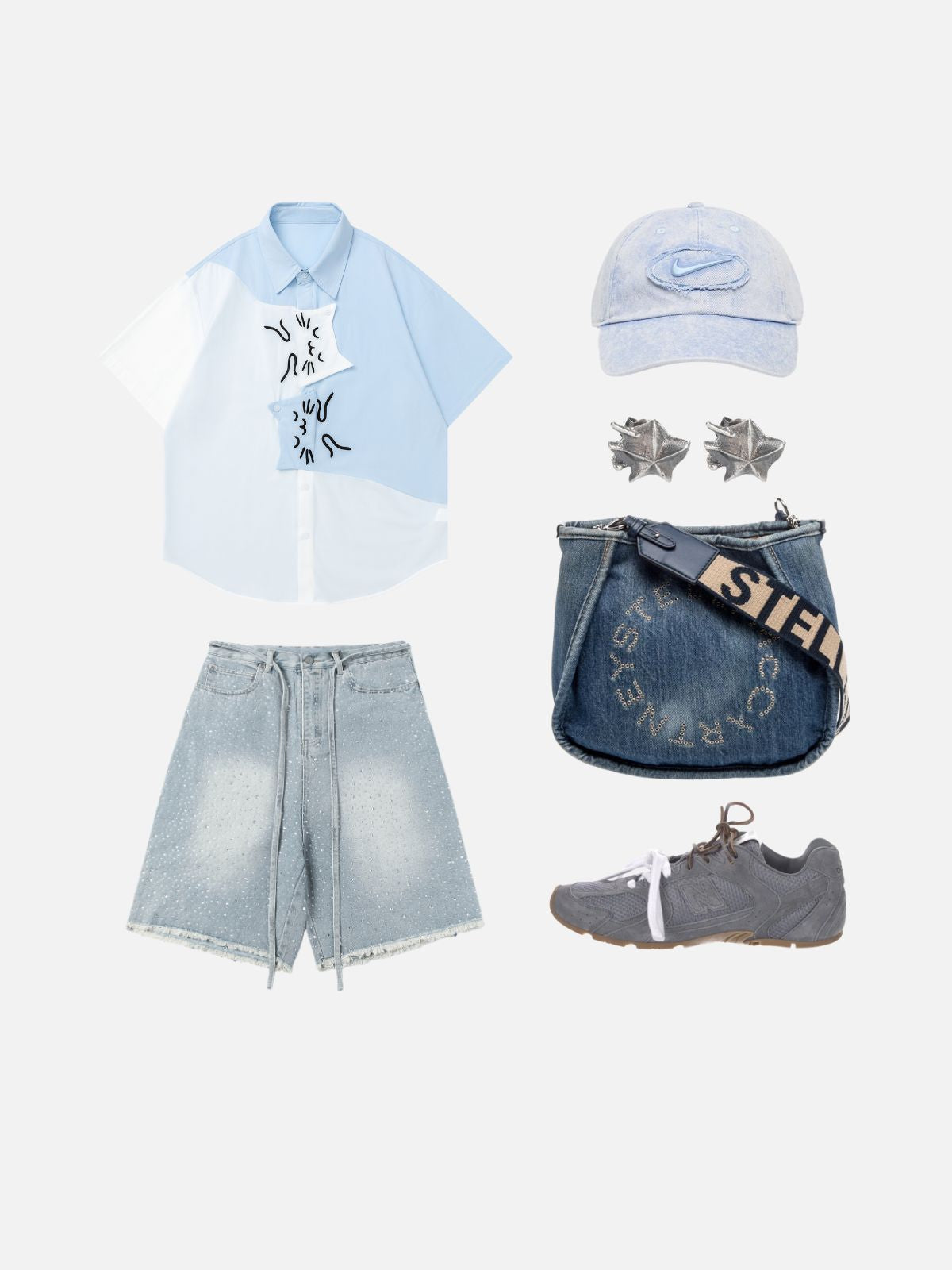 Haaura Deconstructed Layering Abstract Print Shirt