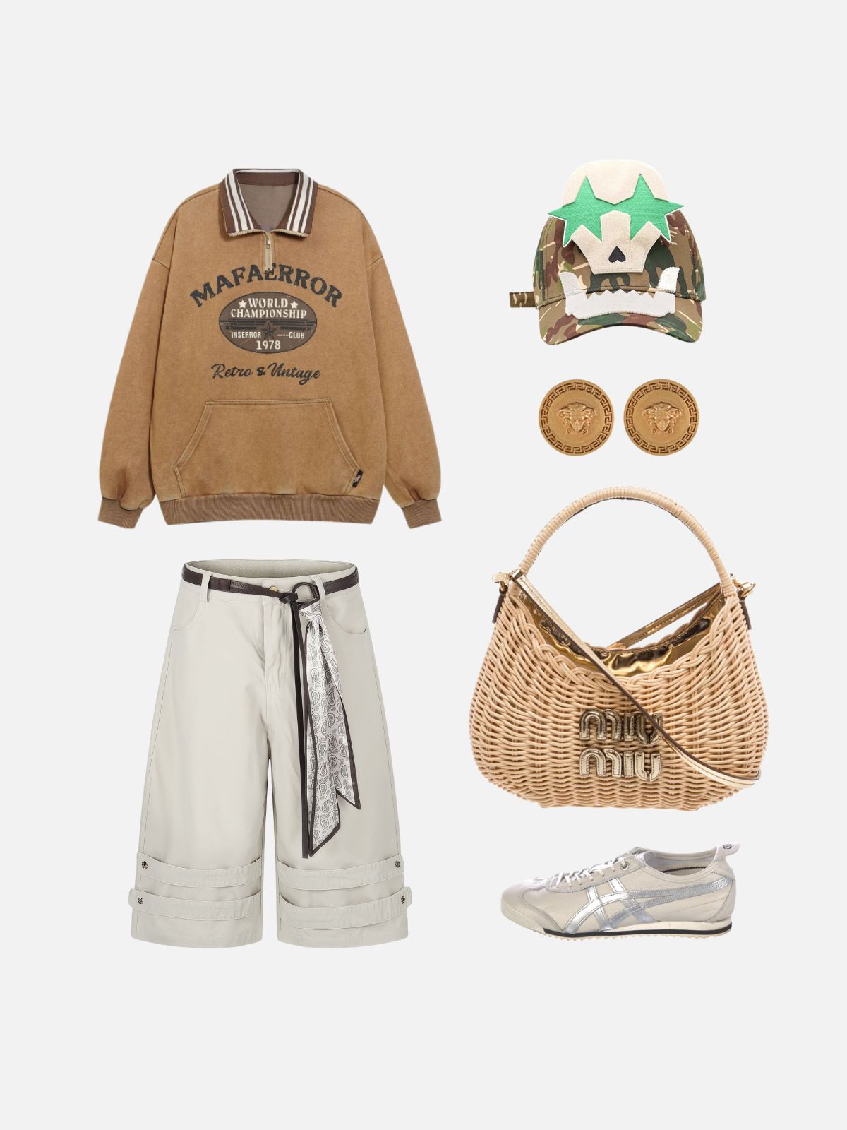 Haaura High-Waisted Wide-Leg Utility Shorts