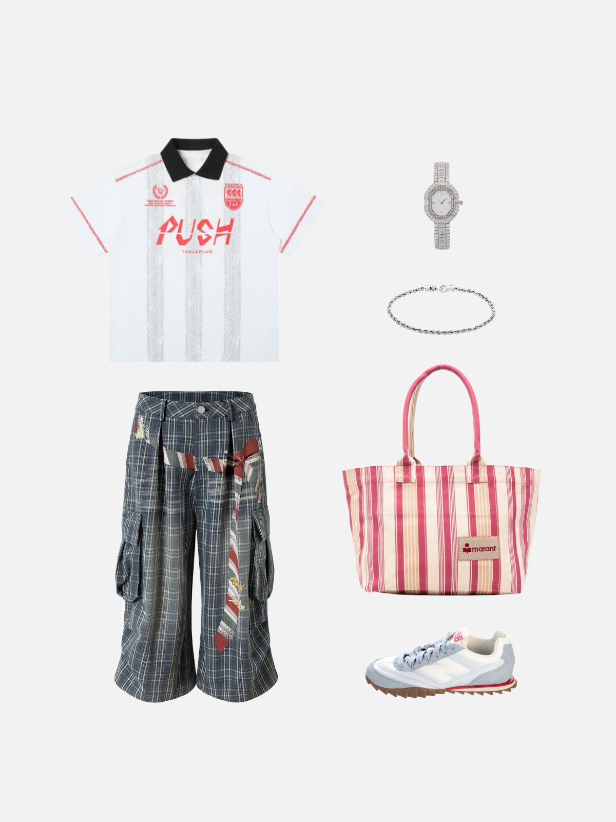 Haaura Plaid Multi Pocket Longline Shorts