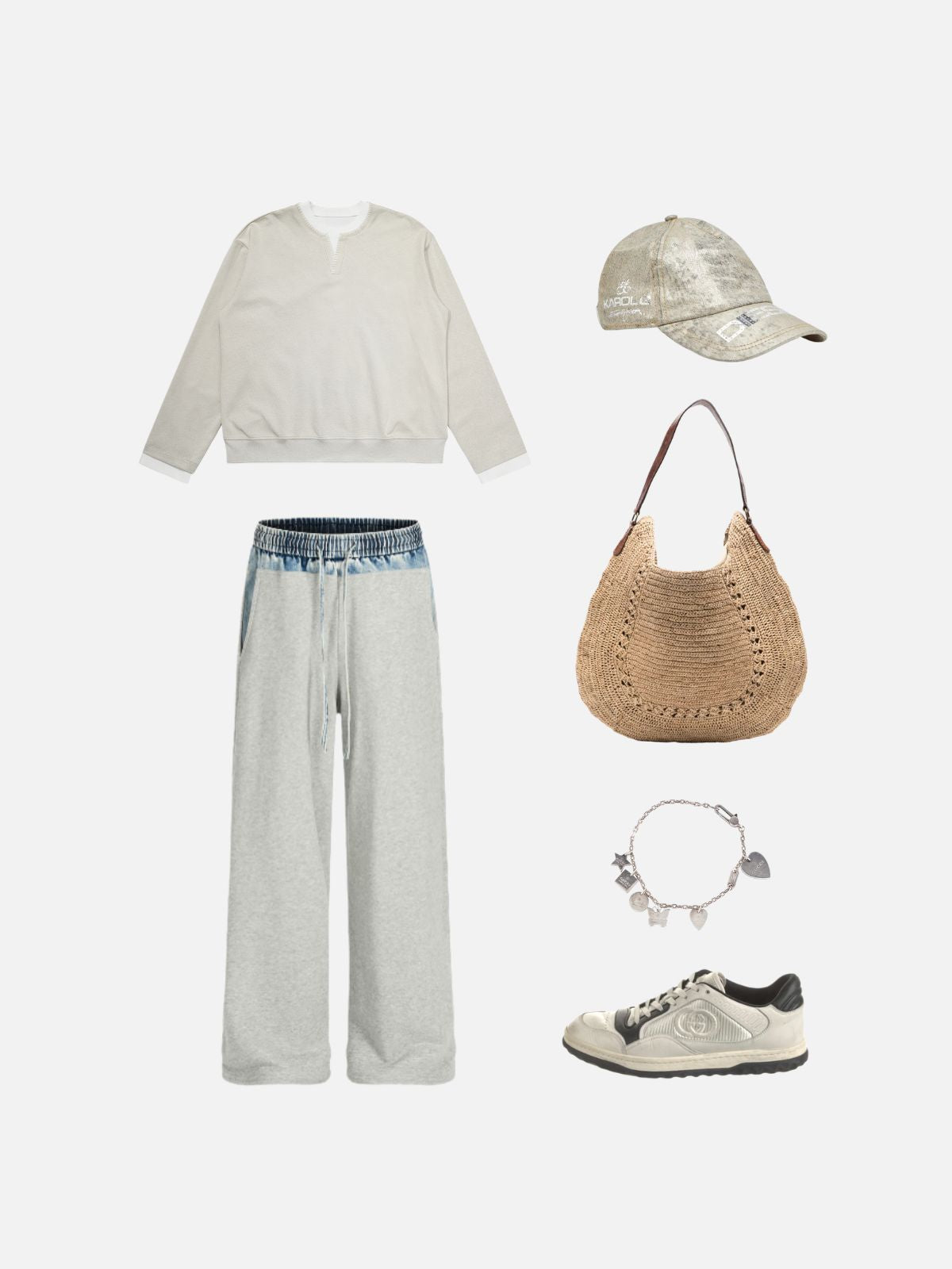 Haaura Boxy Split Neck Sweatshirt