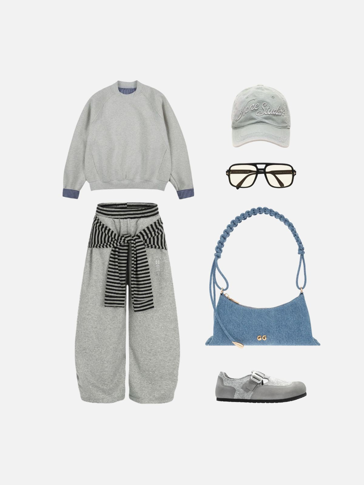 Haaura Plaid Patchwork Boxy Sweatshirt