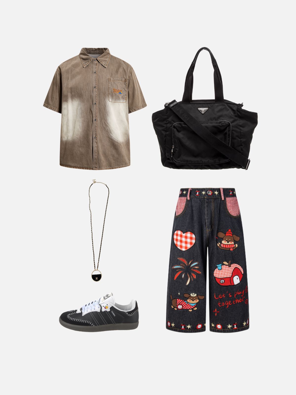Haaura Embroidered Pocket Denim Shirt