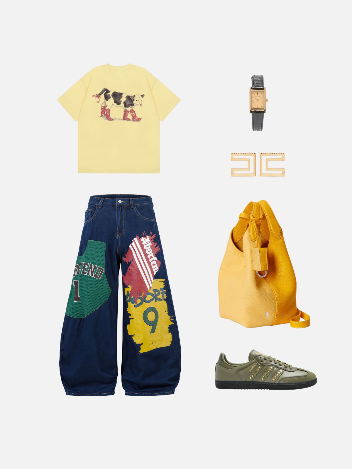 Haaura Graffiti Number 9 Net Panel Jeans