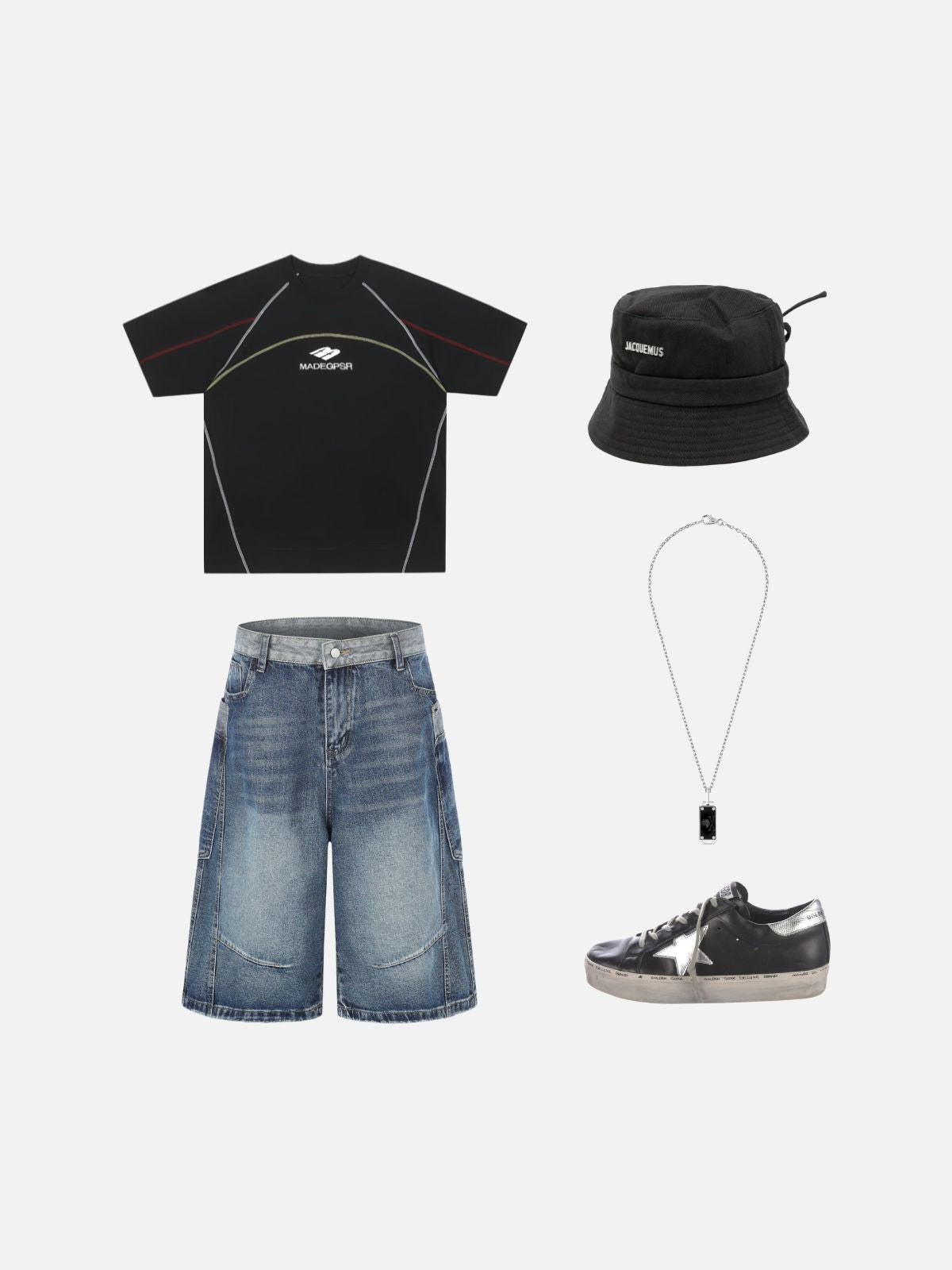 Haaura Baggy Patchwork Jorts