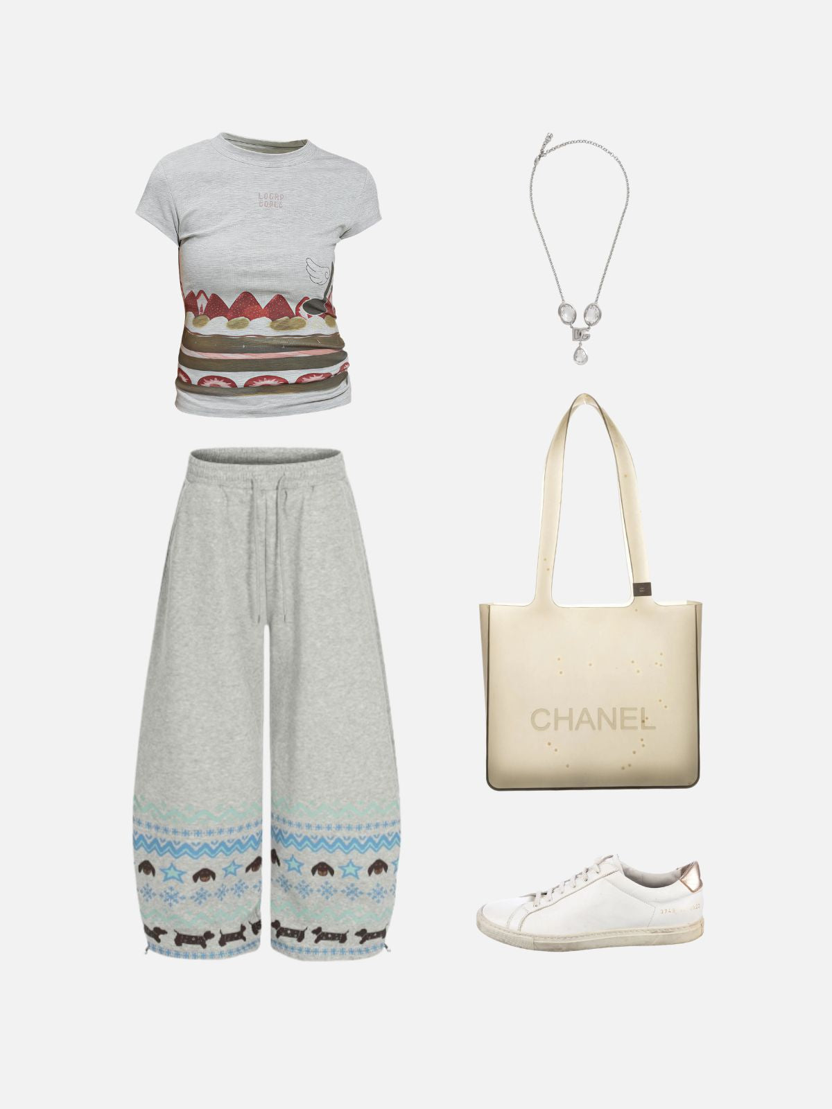 Haaura Bodycon Cake Print Tee