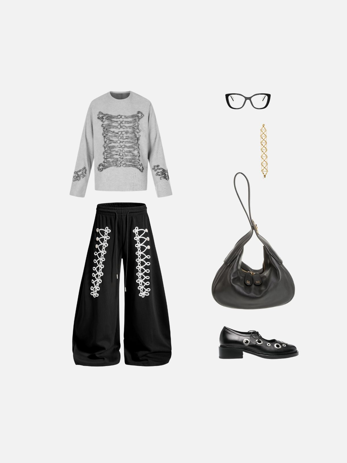 Haaura Braided Rope Baggy Sweatpants