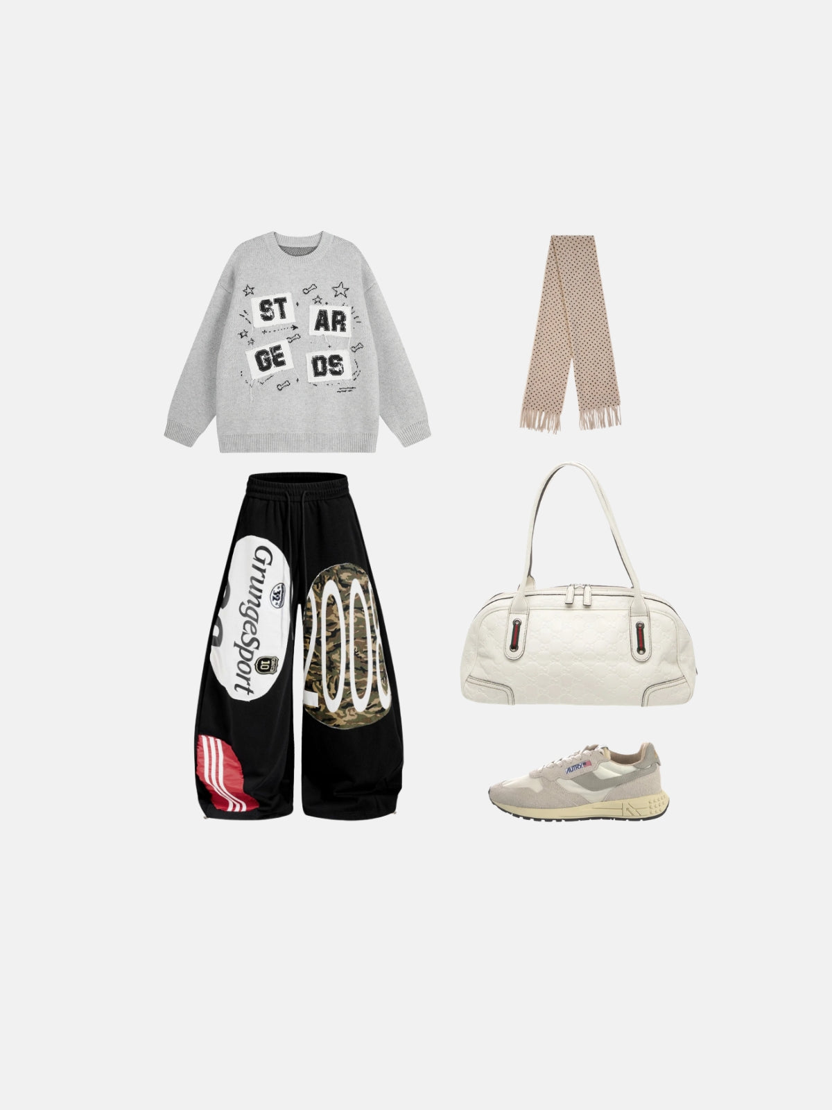 Haaura Letter Patch Star Graphic Sweater