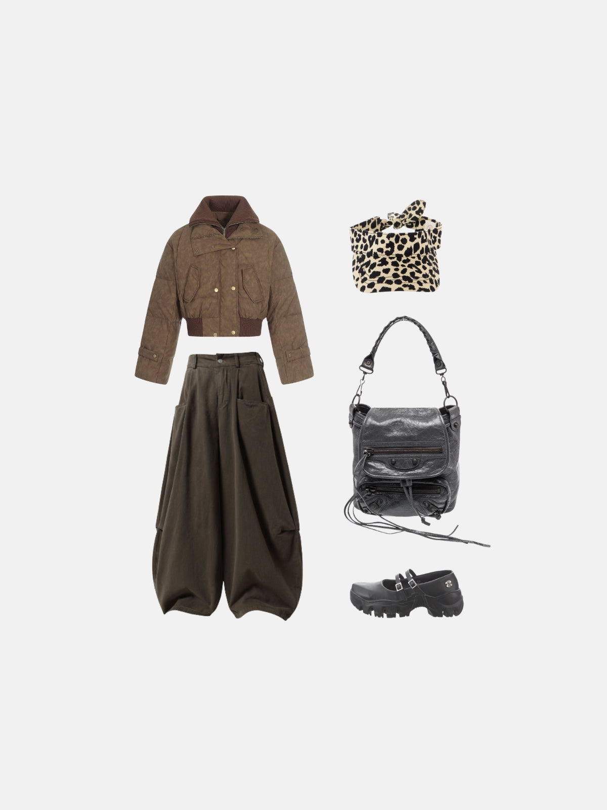 Haaura Cropped Layered Coat