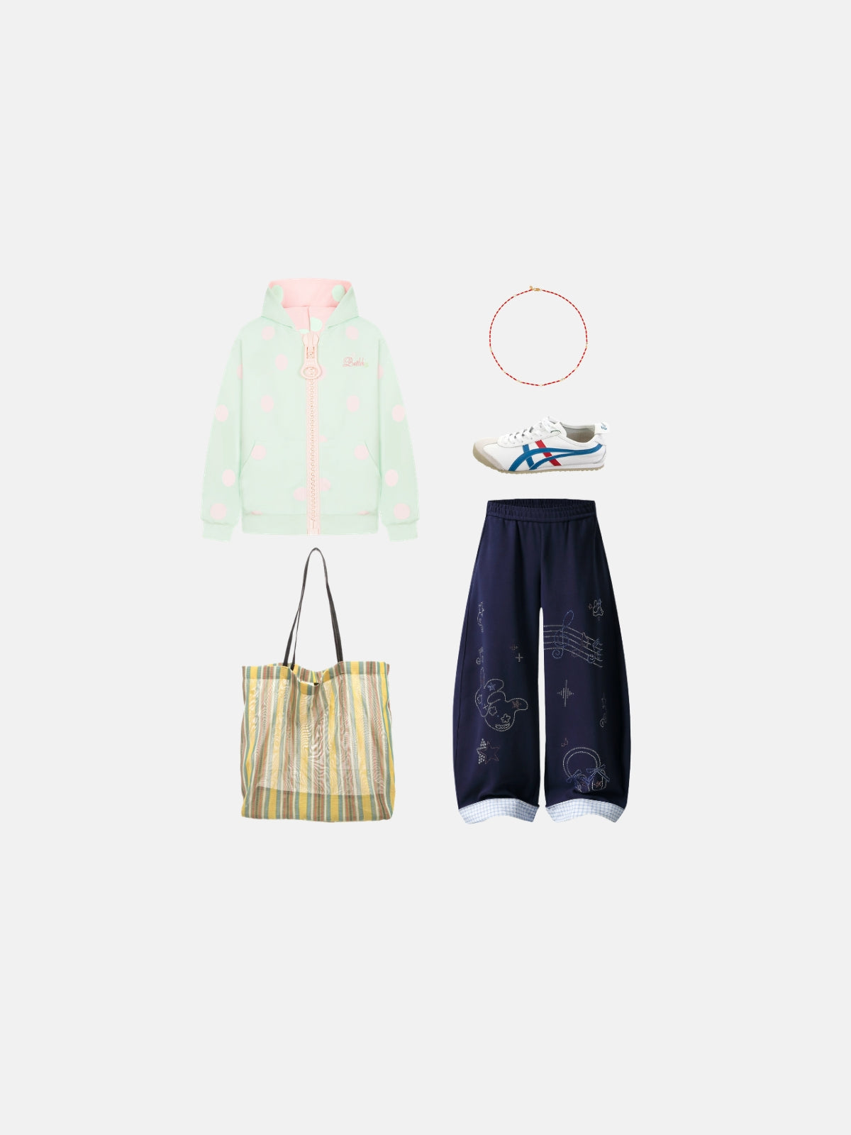 Haaura Polka Dot Zip Up Hoodie