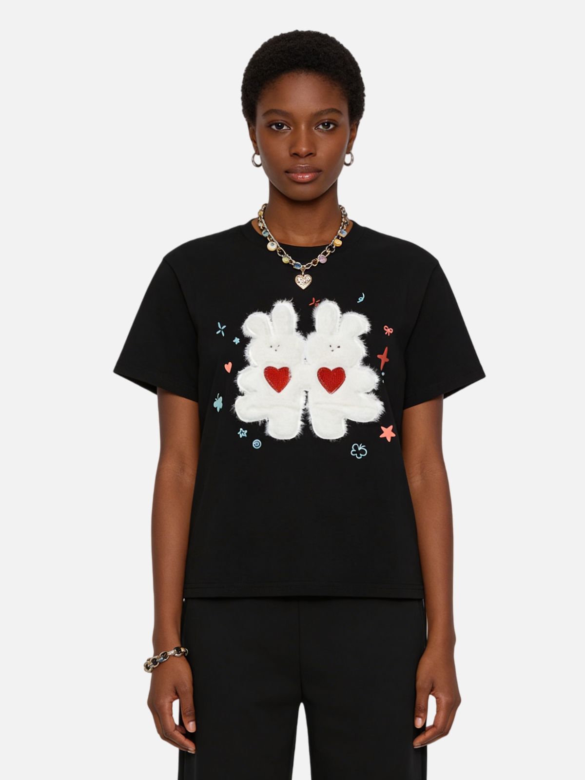 Haaura Fuzzy Bunny Tee