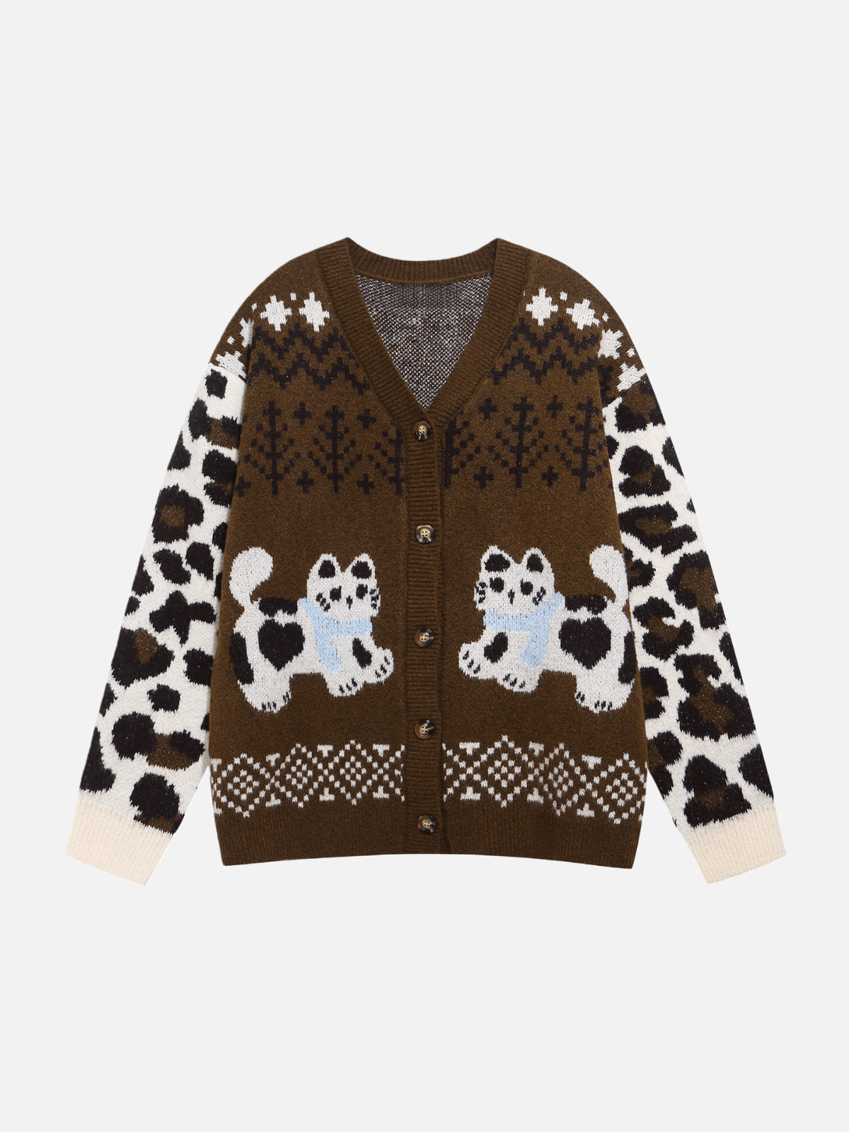 Haaura Scarf Kitten Fair Isle Cardigan