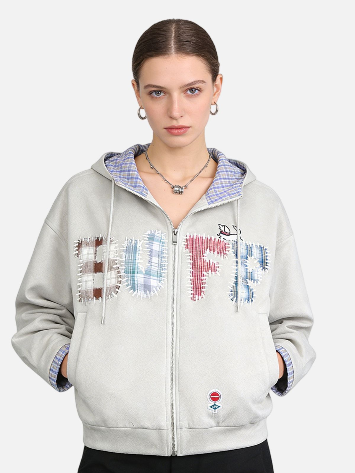 Haaura Buff Patchwork Letterman Jacket