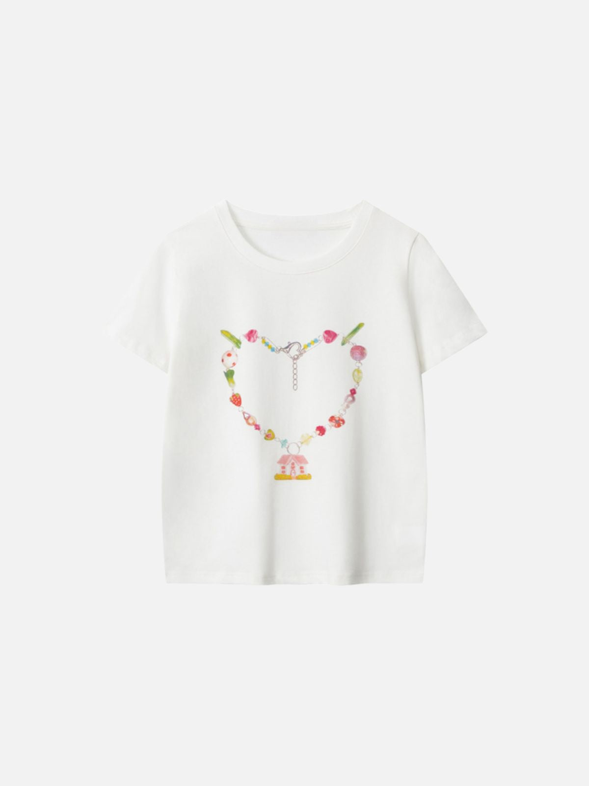 Haaura Arablo Beaded Heart & House Charm Graphic Tee