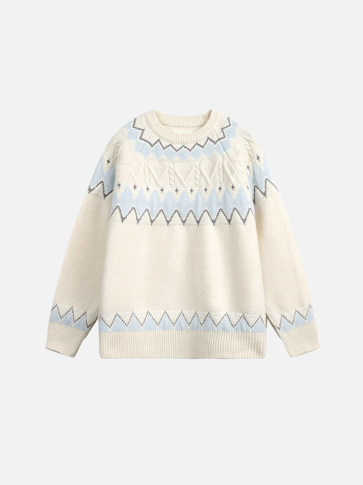 Haaura Geometric Crewneck Sweater