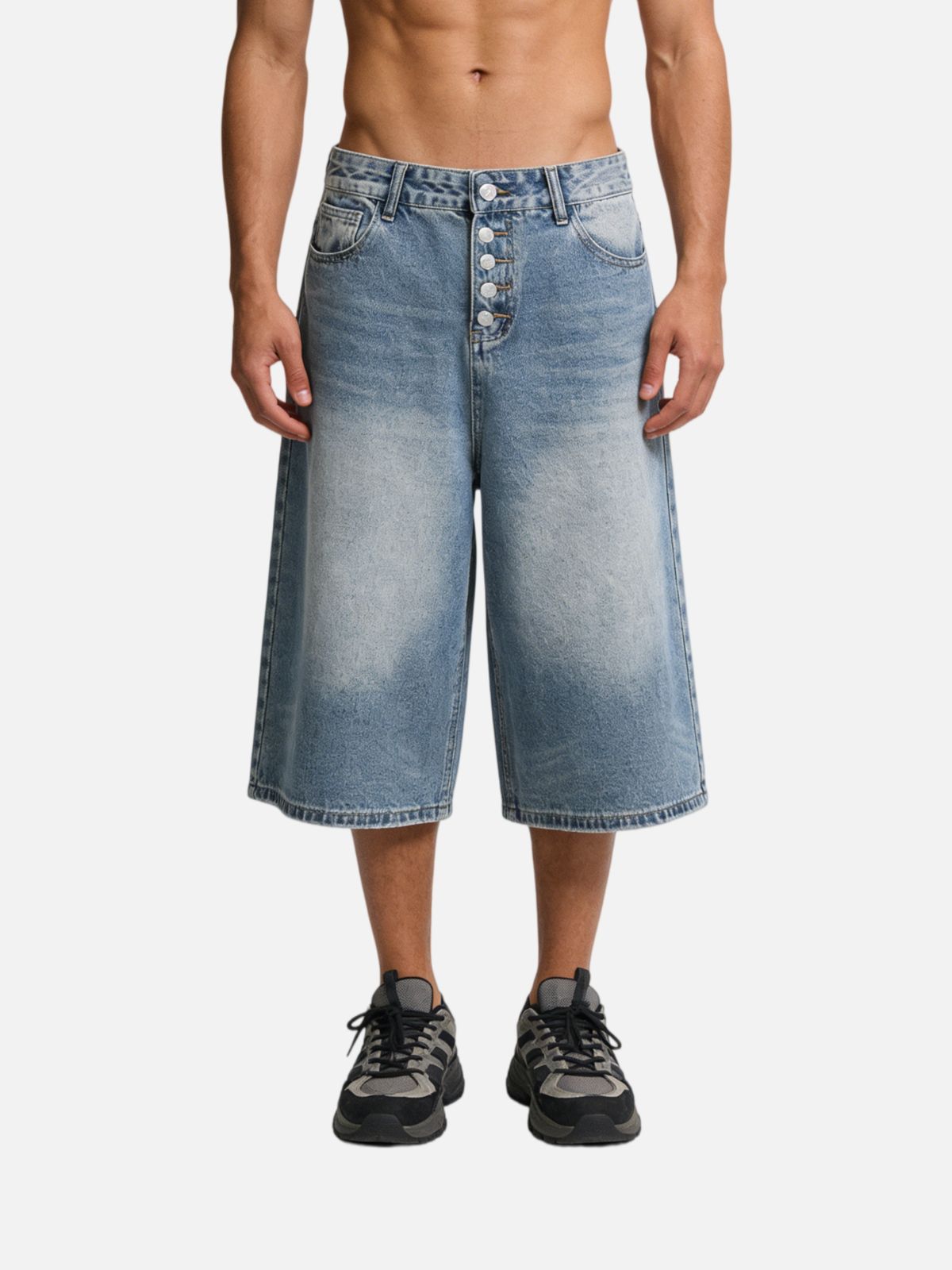 Haaura Button Fly Longline Jorts