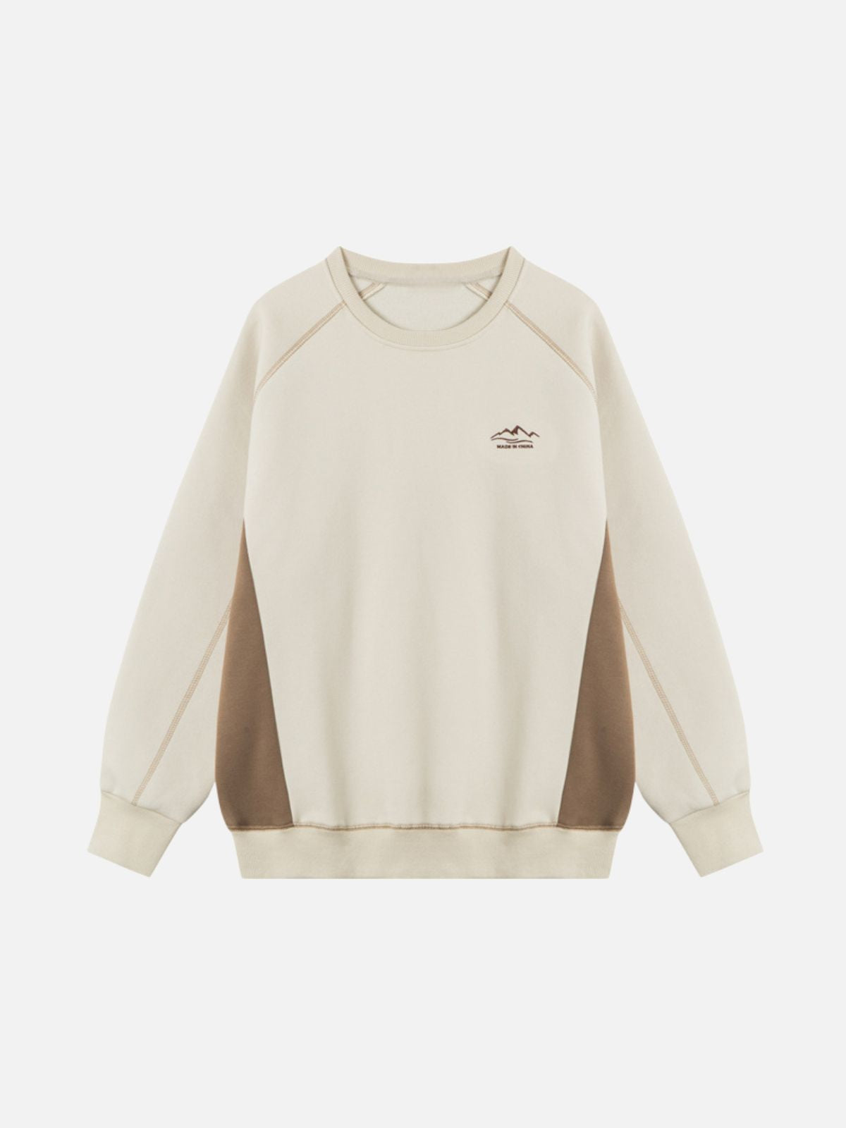 Haaura Mountain Embroidery Patchwork Sweatshirt