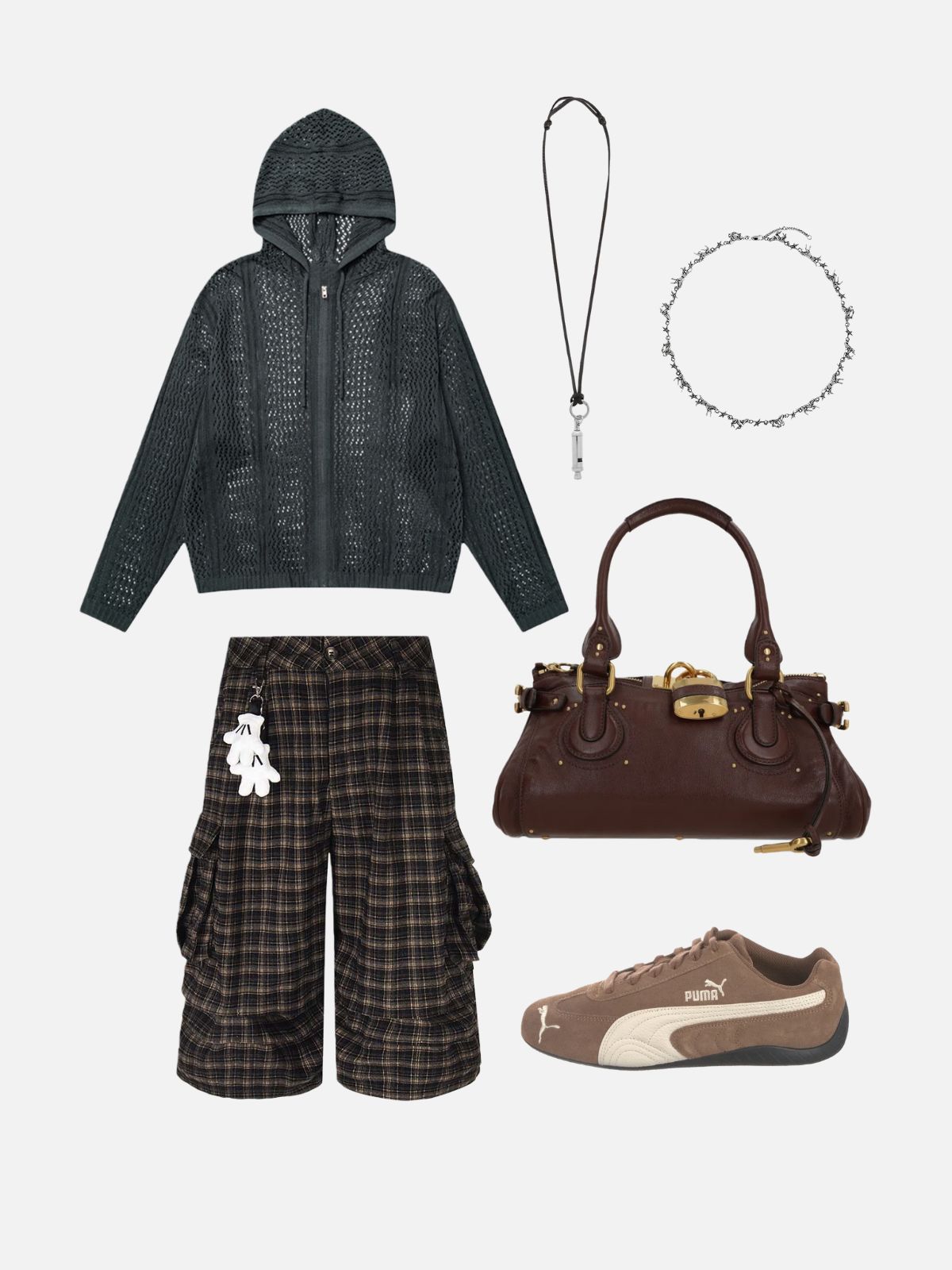 Haaura Checkered Cargo Jorts