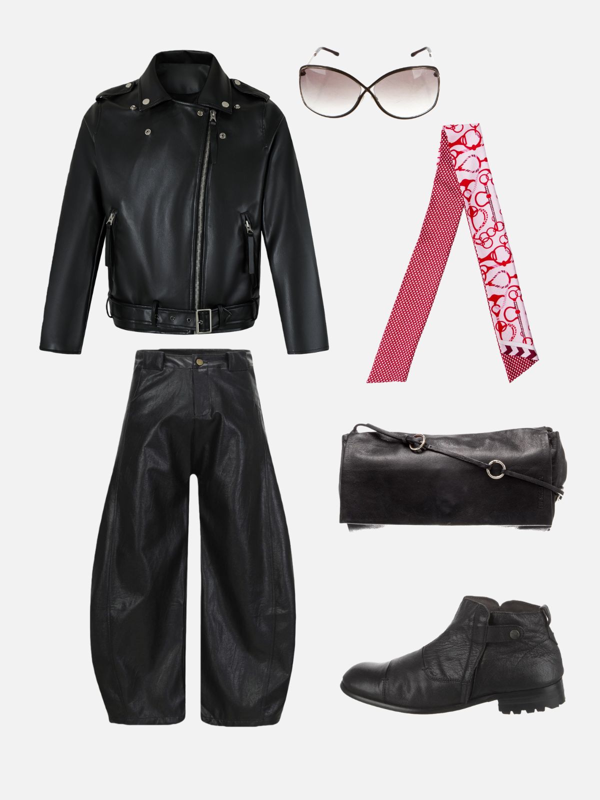 Haaura Asymmetrical Zip Faux Leather Jacket