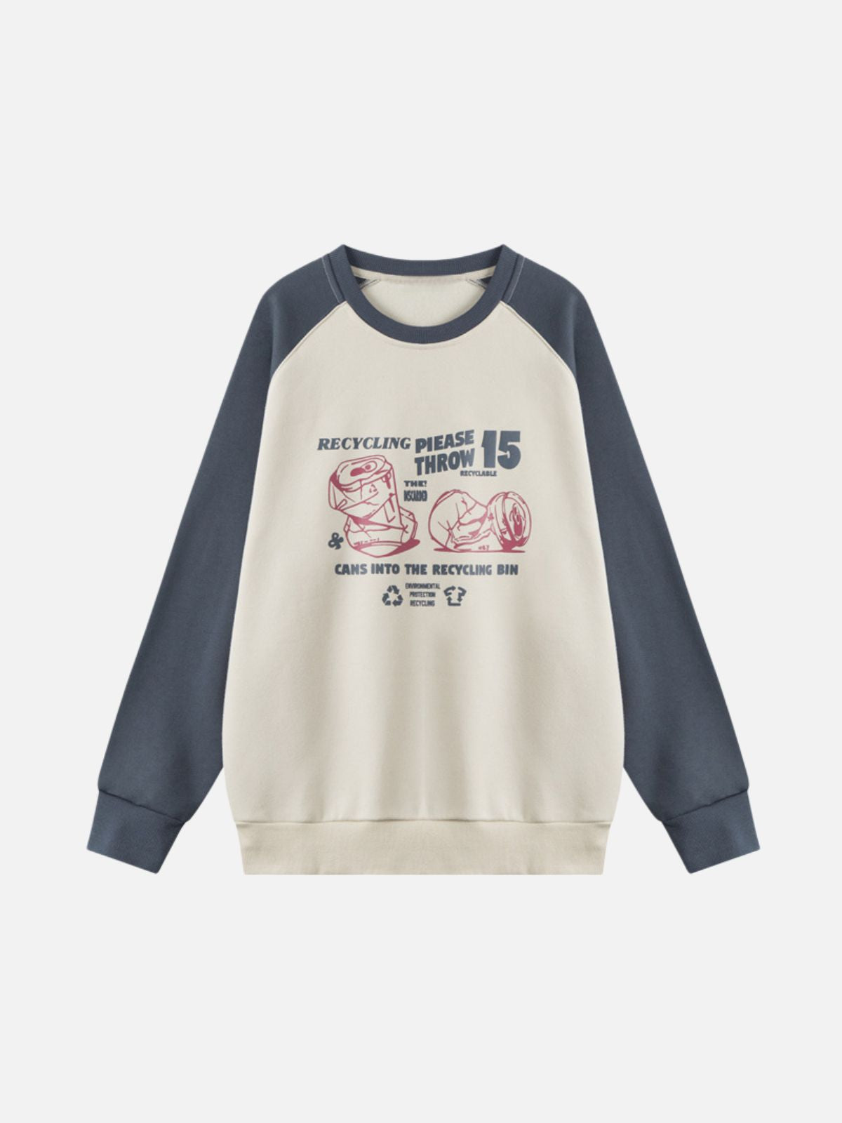 Haaura Recycling 15 Cans Graphic Raglan Sweatshirt