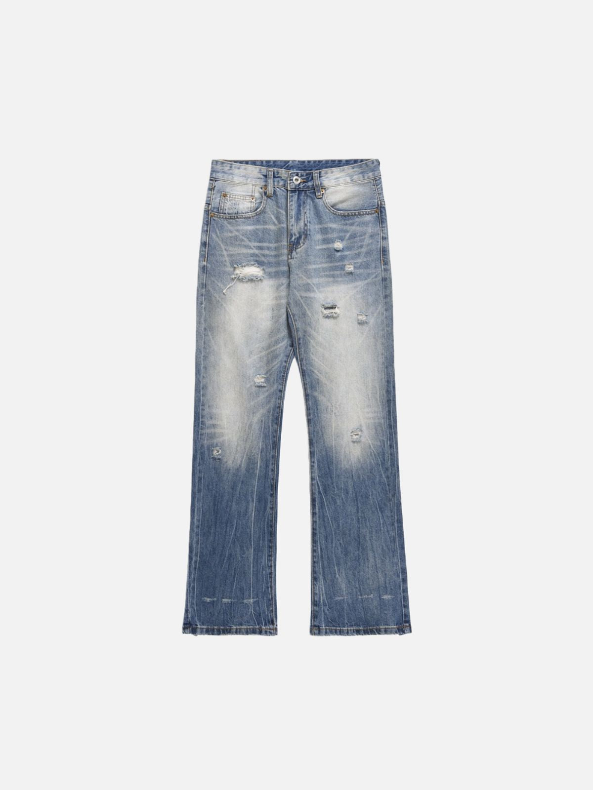 Haaura Rip Wash Straight-Leg Jeans 
