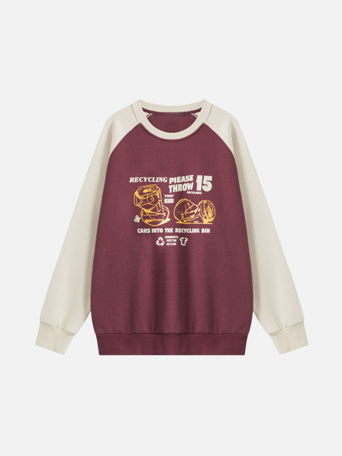 Haaura Recycling 15 Cans Graphic Raglan Sweatshirt