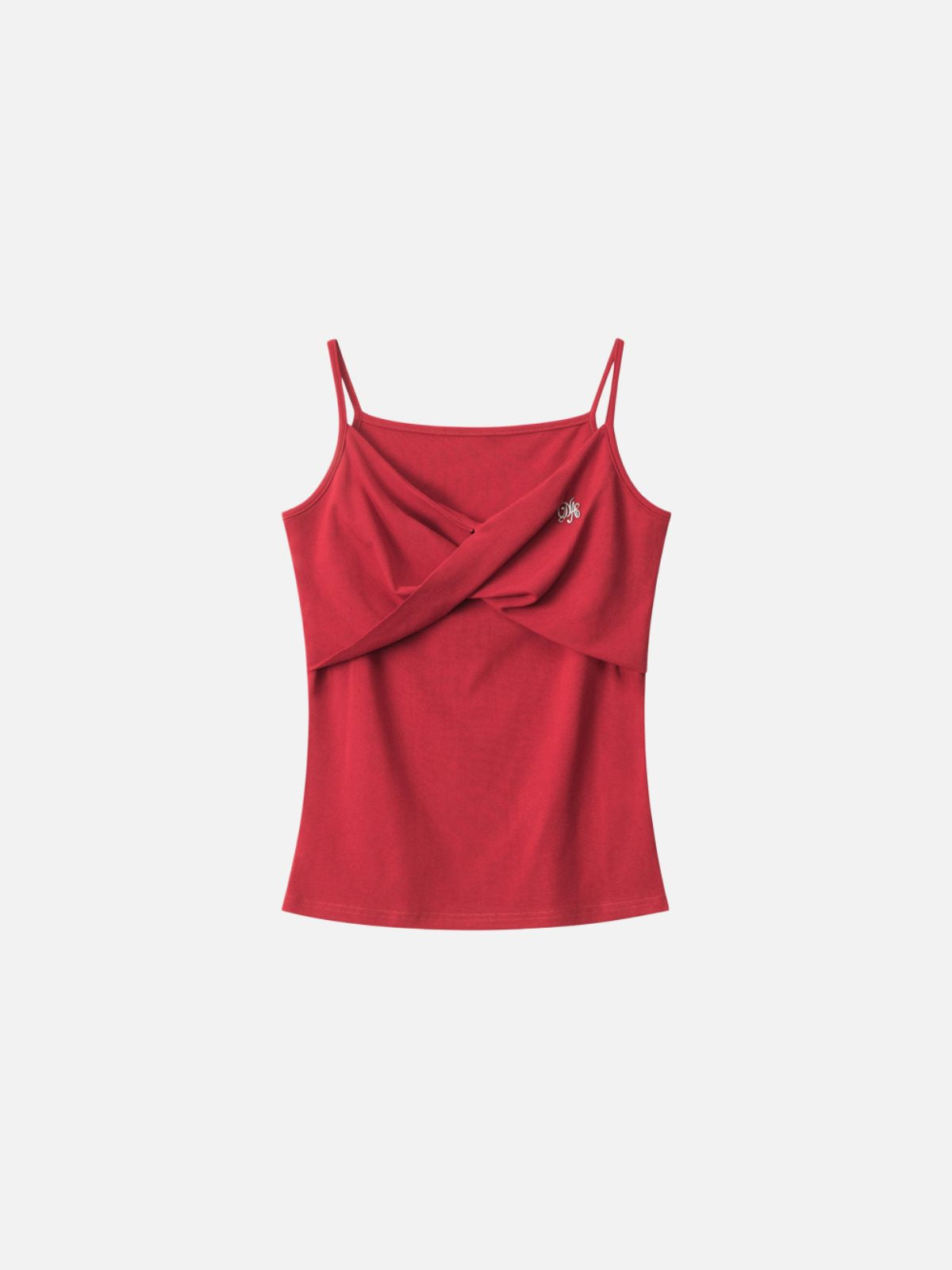 Haaura Red Cross-Knot Embroidery Tank Top
