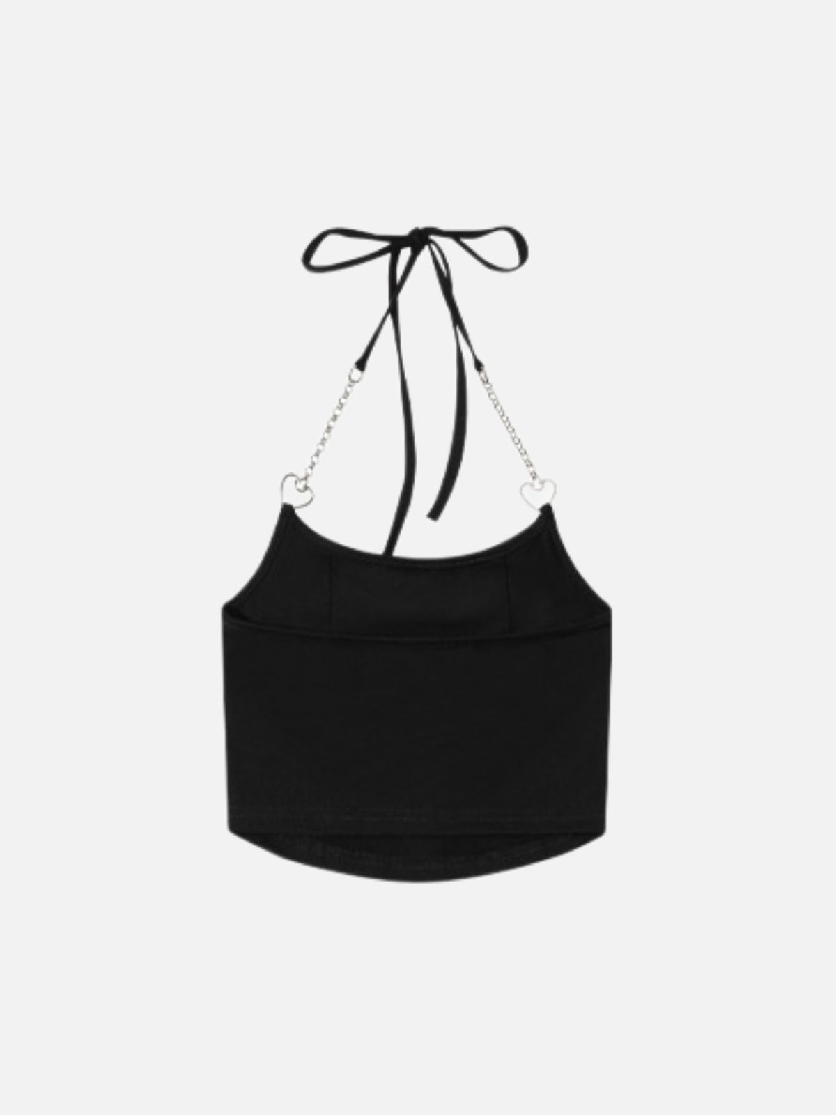 Haaura Metal Chain & Heart Ring Halter Top