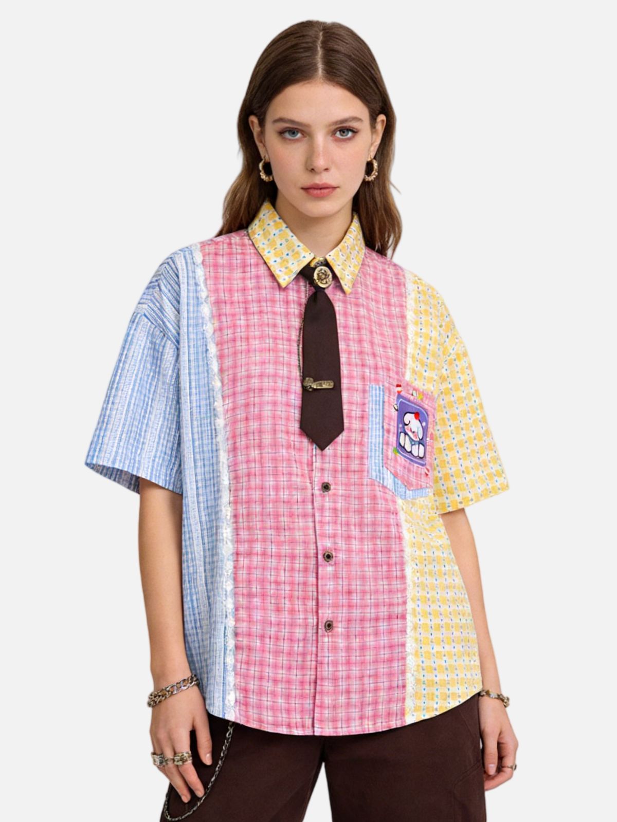 Haaura Puppy Patchwork Shirt
