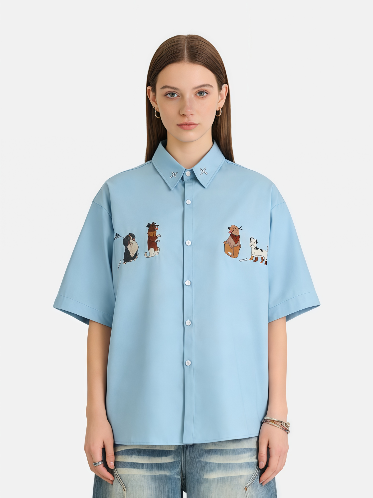 Haaura Cartoon Dog Shirt